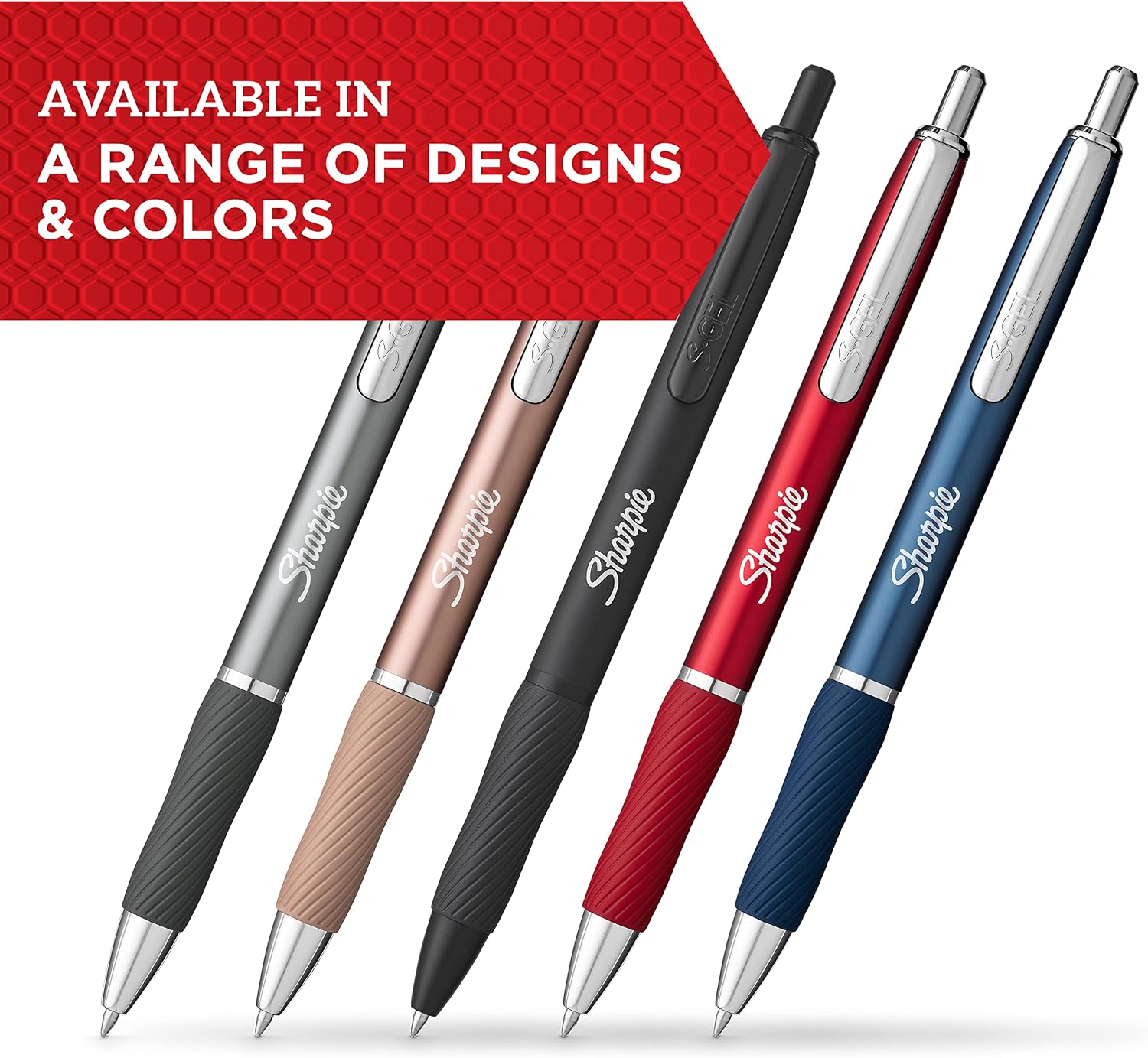 Sharpie S-Gel Pens, Sleek Metal Barrel, Gunmetal, Medium Point (0.7mm), Black Gel Ink, 4 Count - Image 3