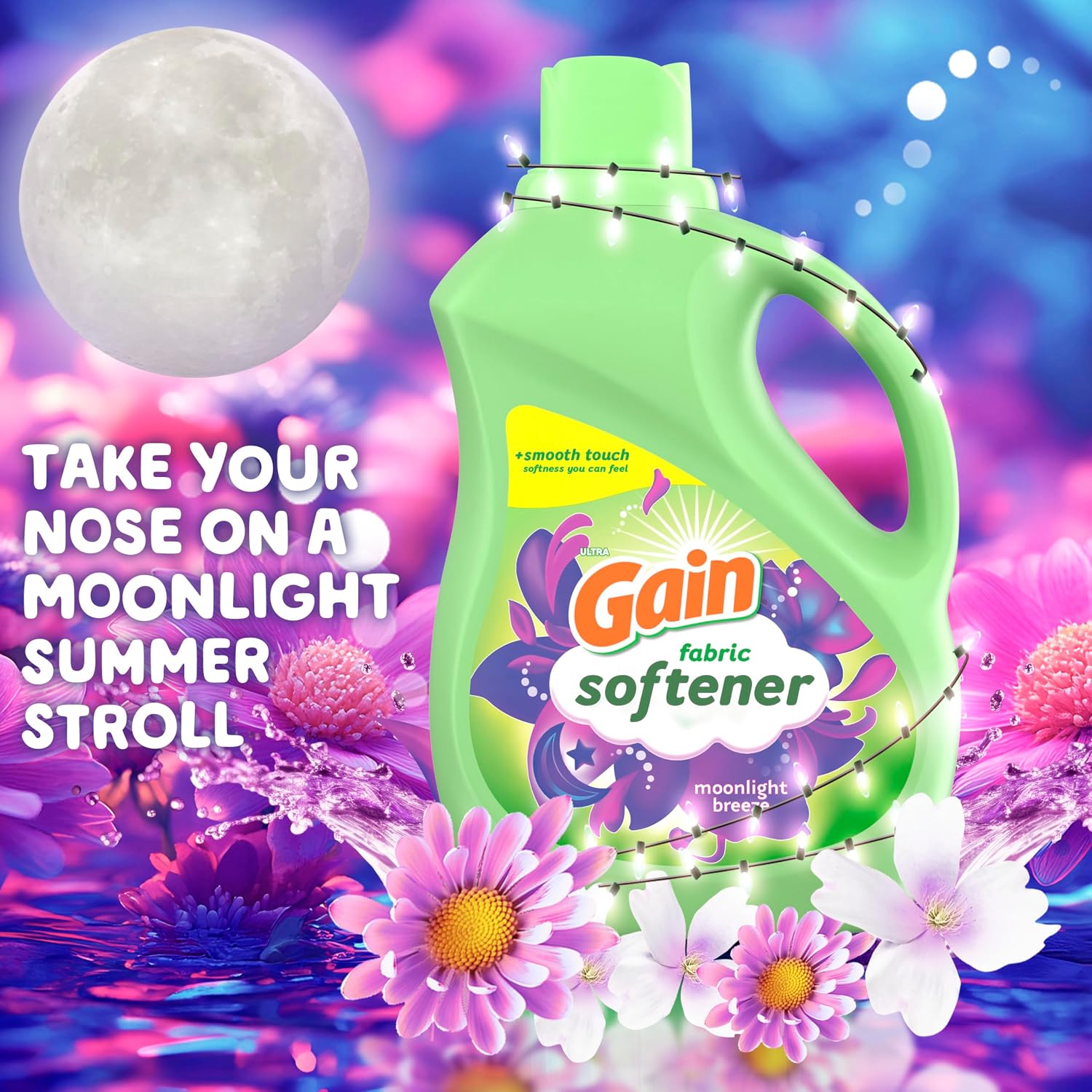 Gain Moonlight Breeze Fabric Softener, 140 FL OZ, 190 Load, Smooth Touch Laundry Conditioner Liquid - Image 4