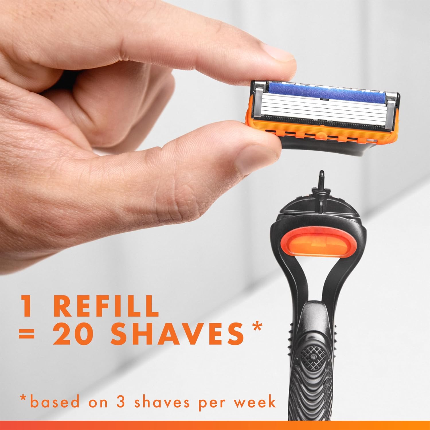 Gillette Fusion5 Razor for Men, 5-Blade, 1 Razor Handle, 3 Blade Refills - Image 8