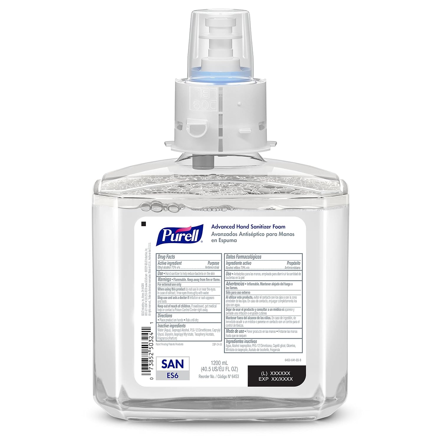 PURELL Advanced Hand Sanitizer Foam ES6 Starter Kit, 1-1200 mL Fragrance Free Sanitizer Foam Refill + 1 ES6 Graphite Automatic Sanitizer Dispenser (Pack of 1) - 6453-1G - Image 4