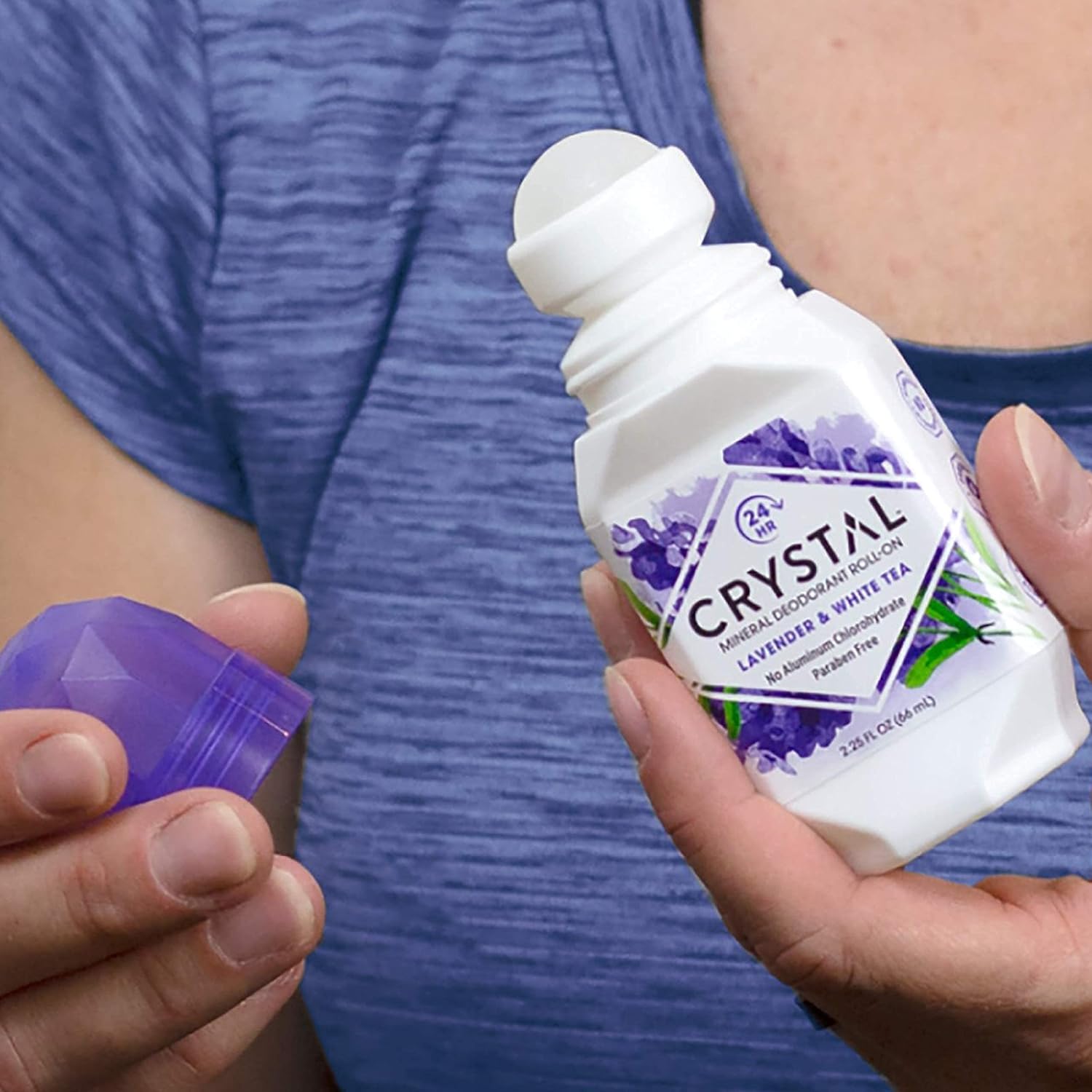 CRYSTAL Deodorant Aluminum Free Mineral Deodorant Roll-On for Women & Men, Lavender & White Tea - Paraben Free - Certified Cruelty Free & Vegan Deodorant - Prevents Odor Up to 24 Hours ,2.25 Fl Oz (Pack of 3),21661-3 - Image 9