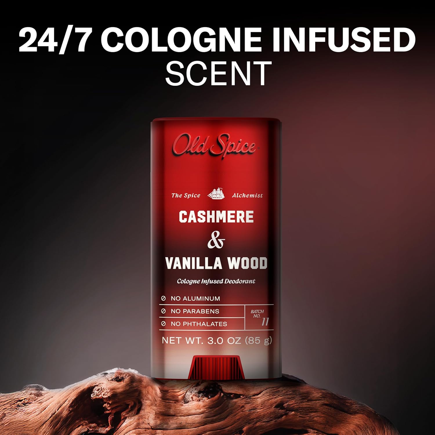 Old Spice Aluminum Free Deodorant for Men, The Spice Alchemist Collection, 24/7 Cologne Infused Scent, No Trade Off Formula, Free of Parabens & Phthalates, Cashmere + Vanilla Wood Scent, 3.0 oz - Image 3