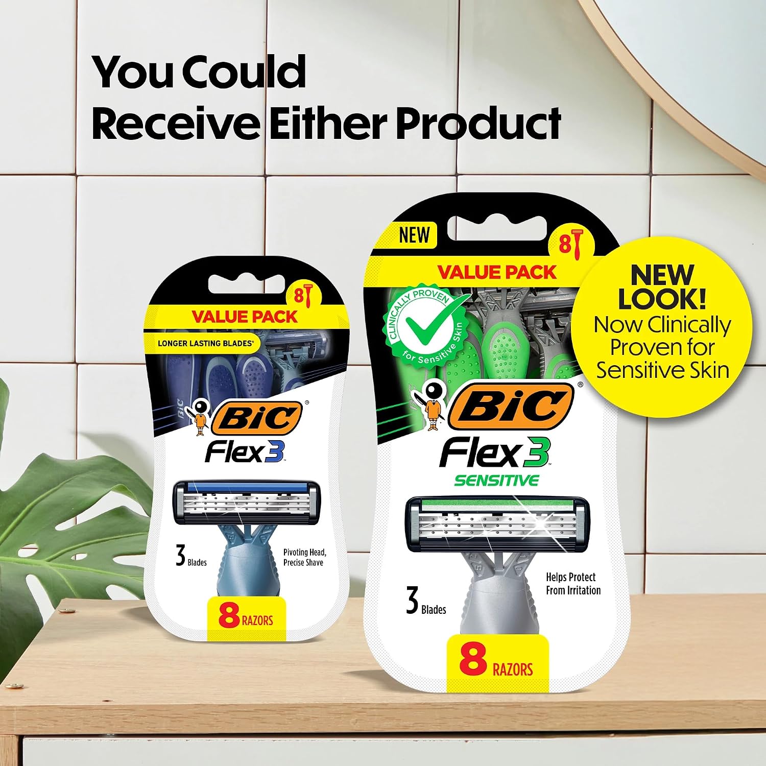 BIC Flex 3 Men's Disposable 3-Blade Razors, Smooth Shave Razors With Pivoting Head and Aloe Strip, 8-Pack - Image 3