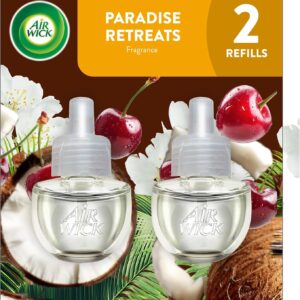 Air Wick Plug in Scented Oil Refill, 2ct, Paradise Retreat, Air Freshener, Essential Oils