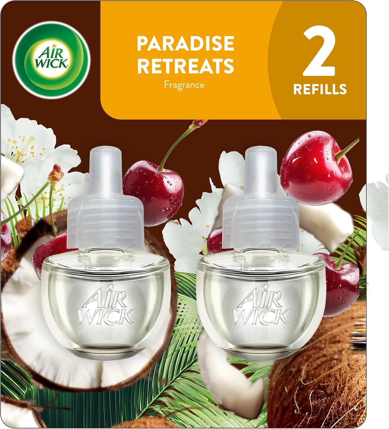 Air Wick Plug in Scented Oil Refill, 2ct, Paradise Retreat, Air Freshener, Essential Oils