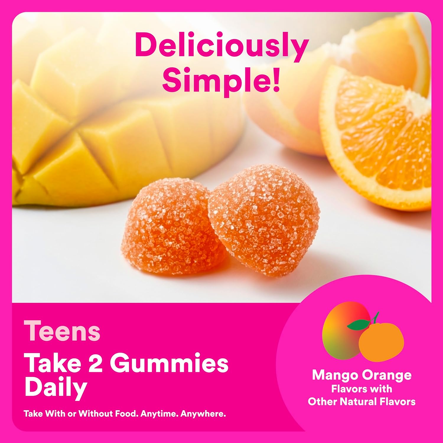 SmartyPants Teen Girl Multivitamin Gummies, Omega 3 (DHA/EPA), Vitamin C, D3, B12, Vitamin A, K & Zinc, Biotin to Support Hair, Skin & Nails, Gluten Free, 60 Count (30 Day Supply) - Image 6