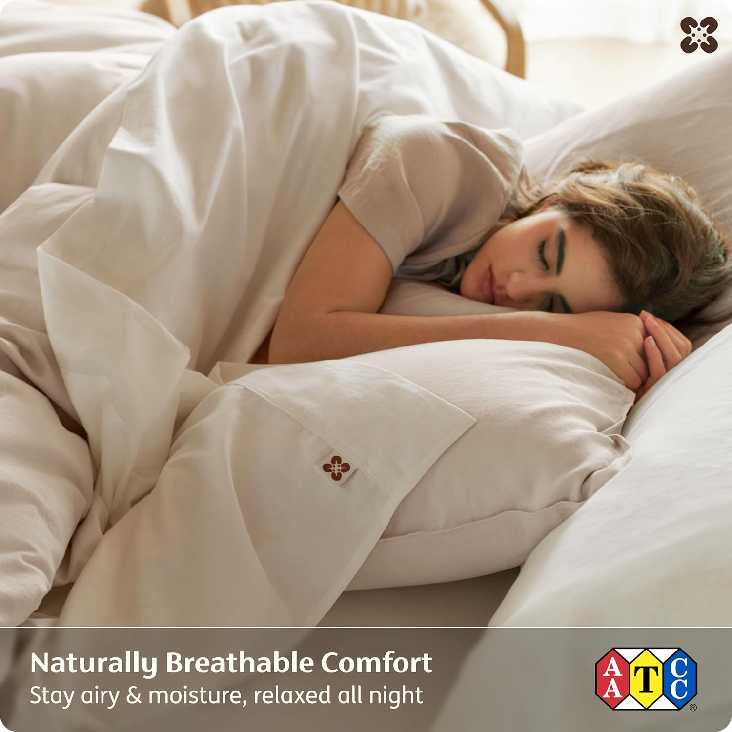 Bedsure 100% GOTS Certified Organic Cotton Sheets, Queen Sheet Set, 17" Deep Pocket Bedsheets with Corner Straps, Eco-Friendly, Soft, Breathable & Luxury PureWoven Cotton Hotel Bedding, 4PCS, Ivory - Image 7