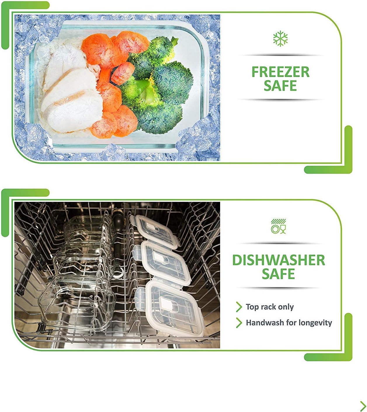 PrepNaturals 5 Pack 30 Oz Glass Meal Prep Containers - Dishwasher Microwave Freezer Oven Safe - Glass Storage Containers with Lids (Multi-Compartment) - Image 5