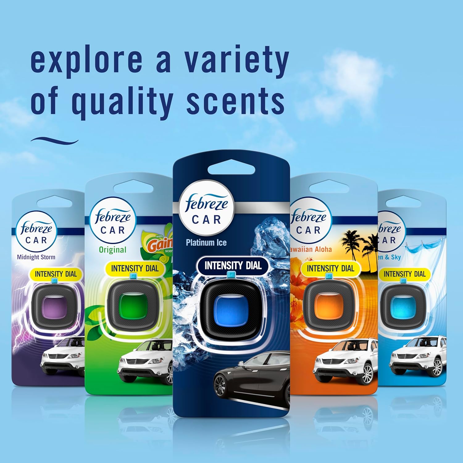 Febreze Car Air Freshener Vent Clip Platinum Ice Scent, .07 oz. Car Vent Clip, 2 Count - Image 7