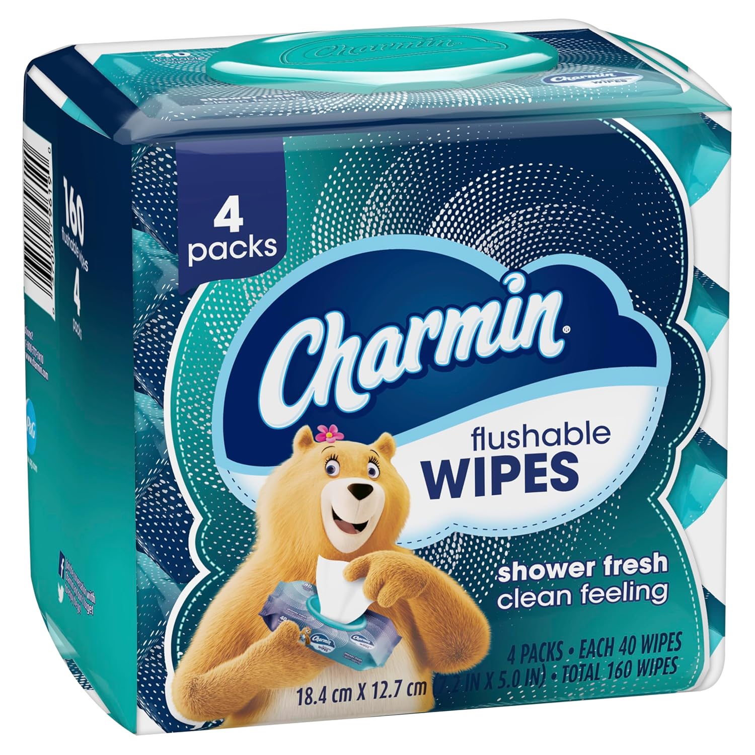 Charmin Flushable Wipes, 160 Total Wipes (4 Packs of 40) - Image 8