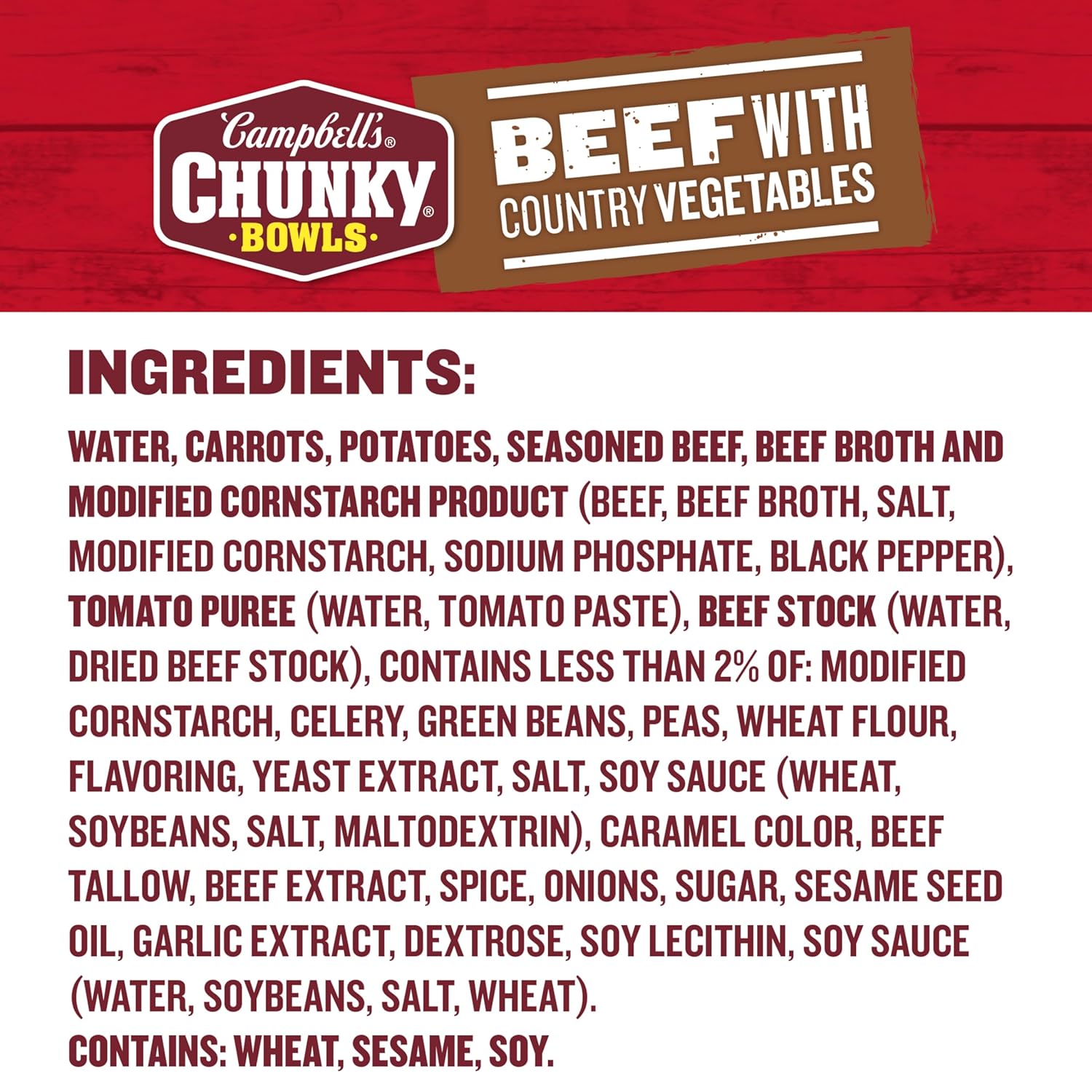 Campbell’s Chunky Soup, Beef Soup with Country Vegetables, 15.25 oz Microwavable Bowl (Case of 8) - Image 4