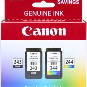 Canon PG-243 / CL-244 Genuine Ink Value Pack (2 Cartridges), Compatible with iP2820, MX492, MG2420/2520/2920/2922/2924/3020/2522/2525, TS3120/302/302a/202/4520/3320