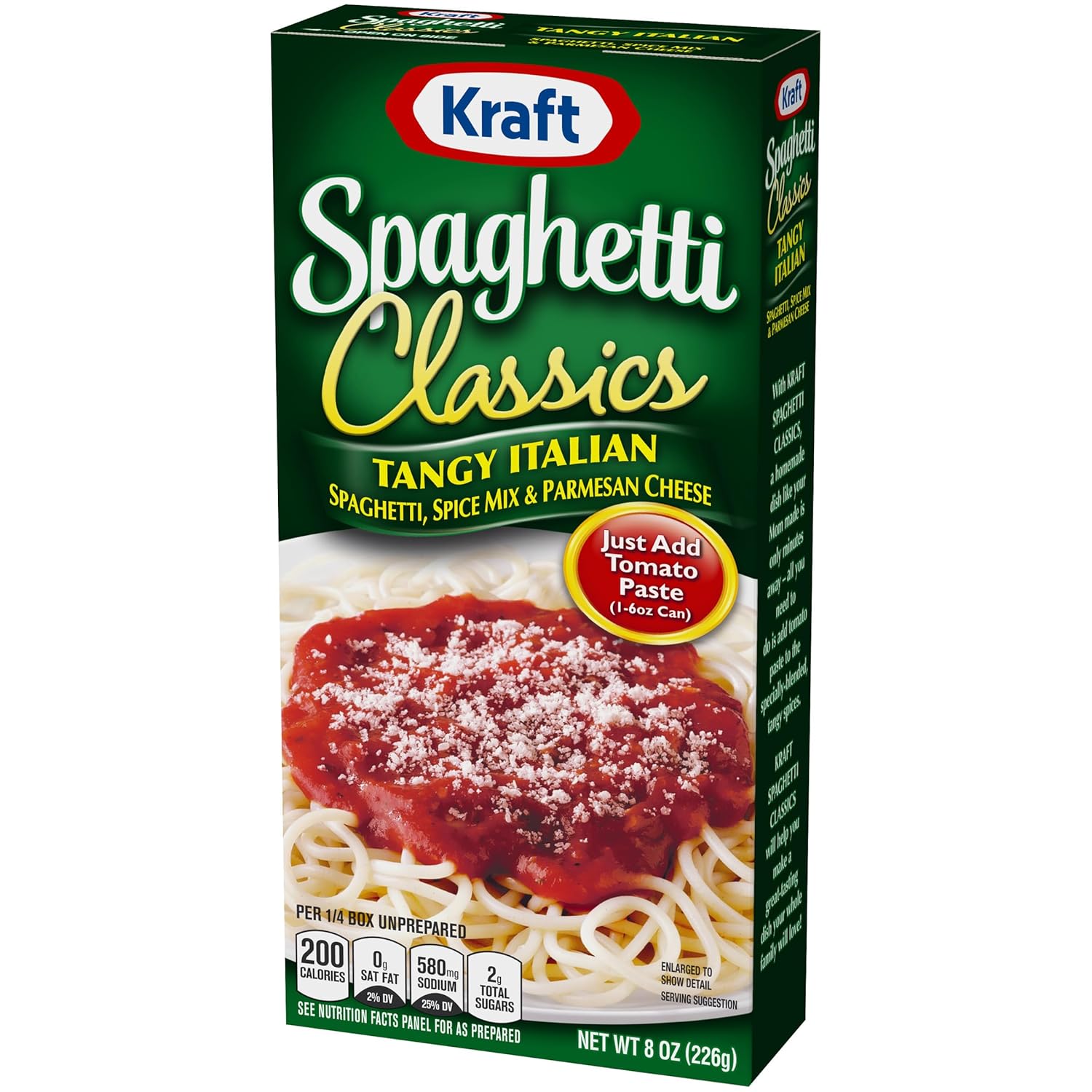 Kraft Spaghetti Classics Tangy Italian Spaghetti, Spices, & Parmesan Cheese Meal Mix, 8 oz Box - Image 8