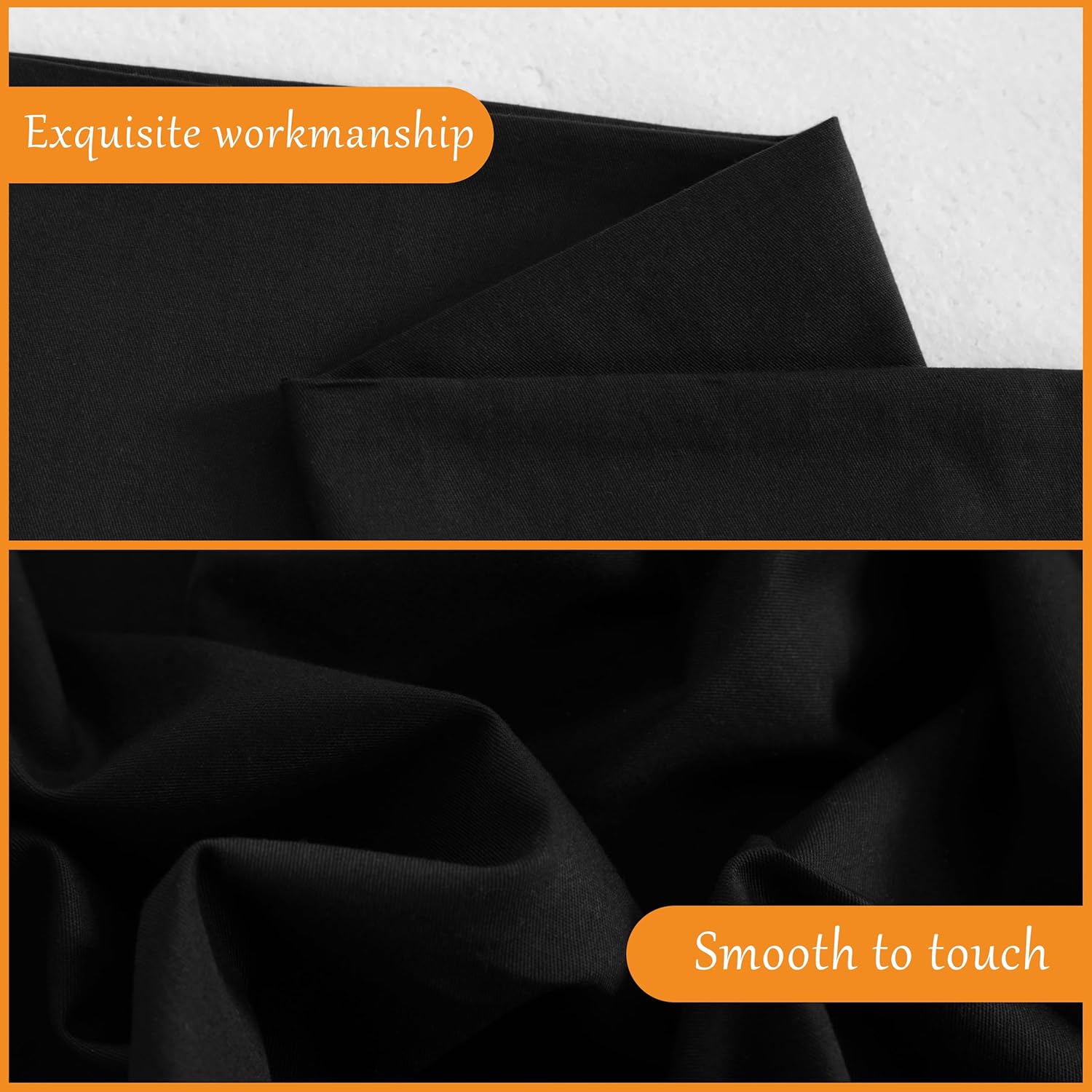 NTBAY Standard Cotton Pillowcases - Envelope Closure 20x26 Pillowcases Set of 2, Breathable and Soft Bed Pillow Cases, Black - Image 6