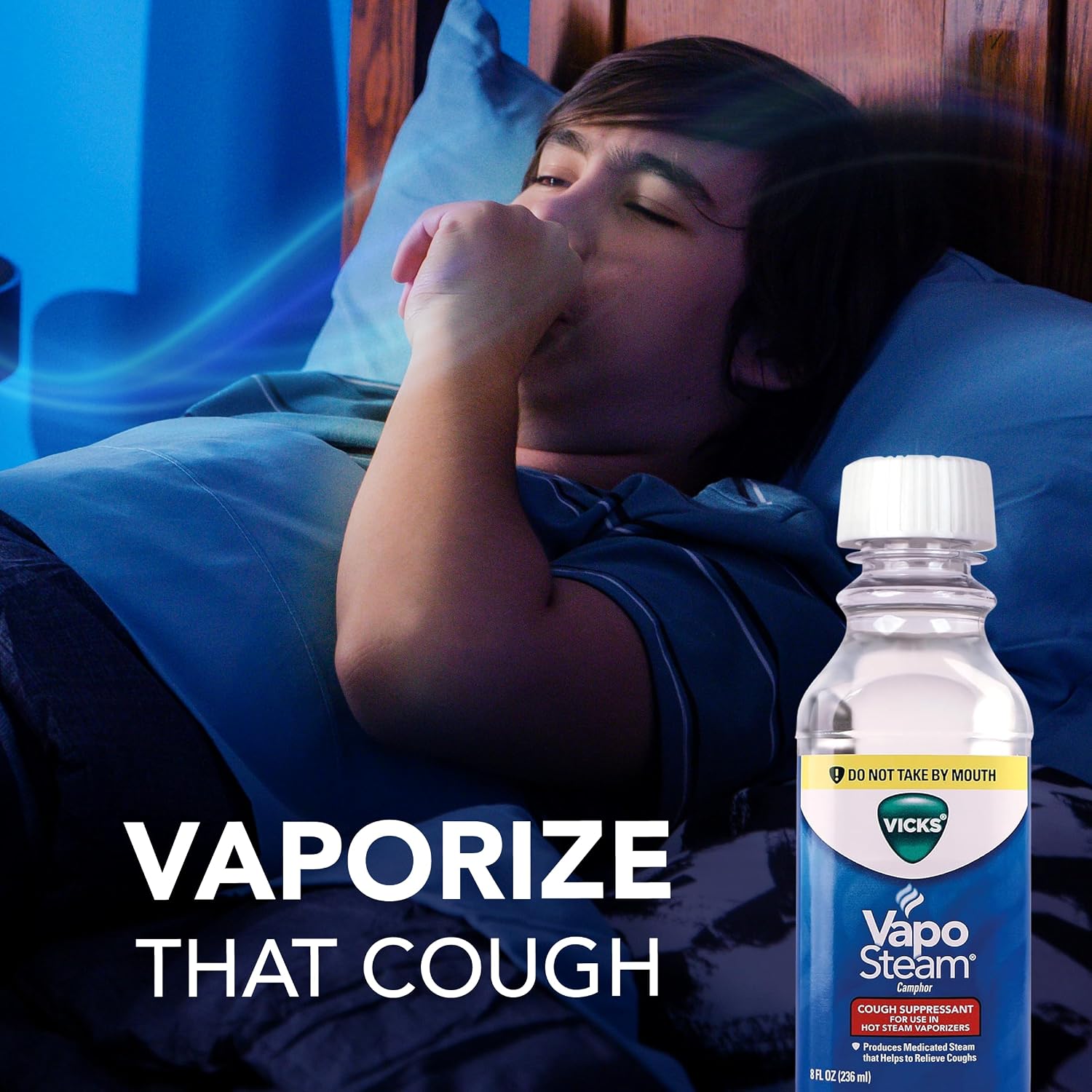 Vicks VapoSteam Medicated Liquid Camphor Cough Suppressant, VapoSteam Liquid for Humidifiers, Helps Relieve Coughing, Compatible Humidifiers & Vaporizers, 8 Oz - Image 6