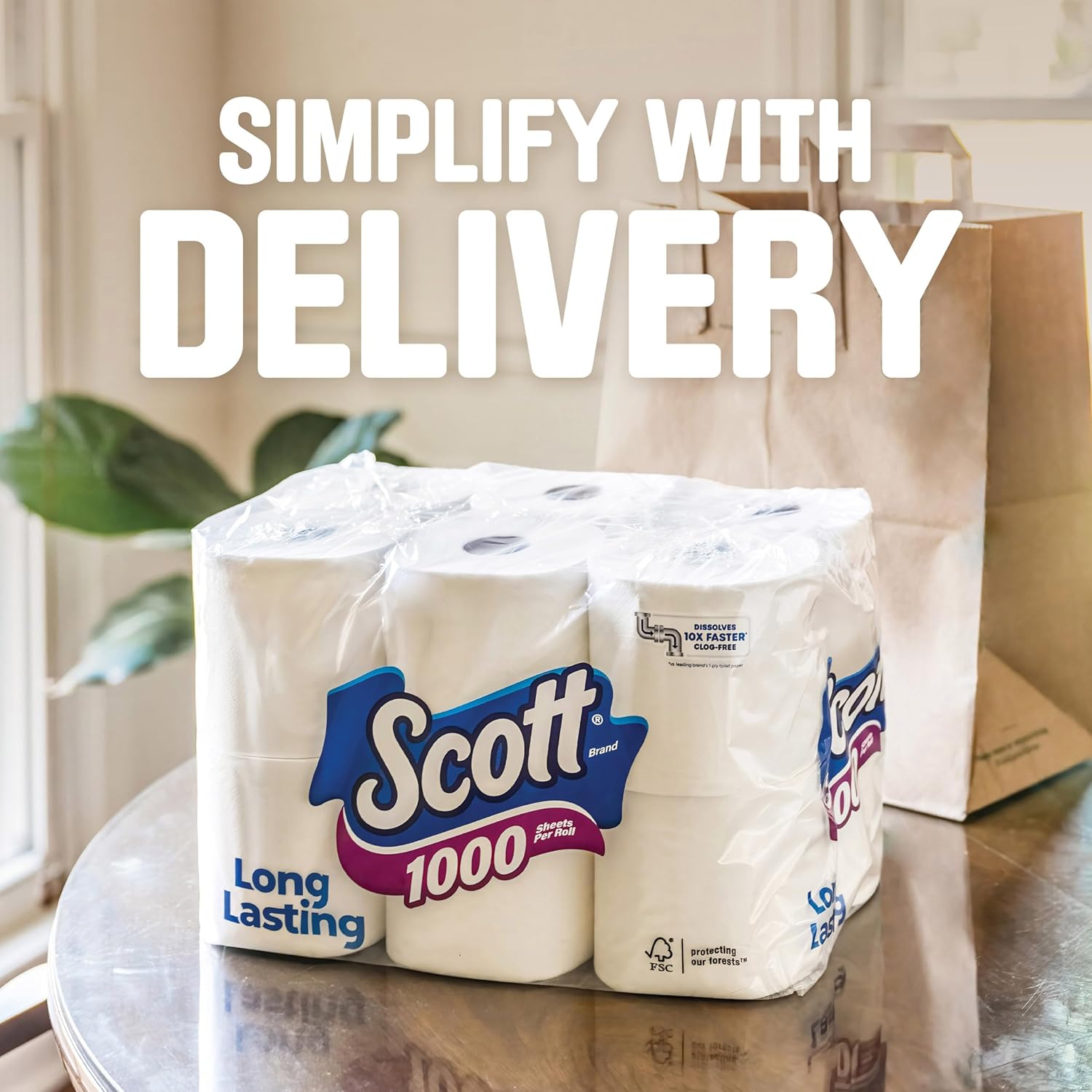 Scott 1000 Sheets Per Roll, 8 Toilet Paper Rolls, Bath Tissue - Image 9