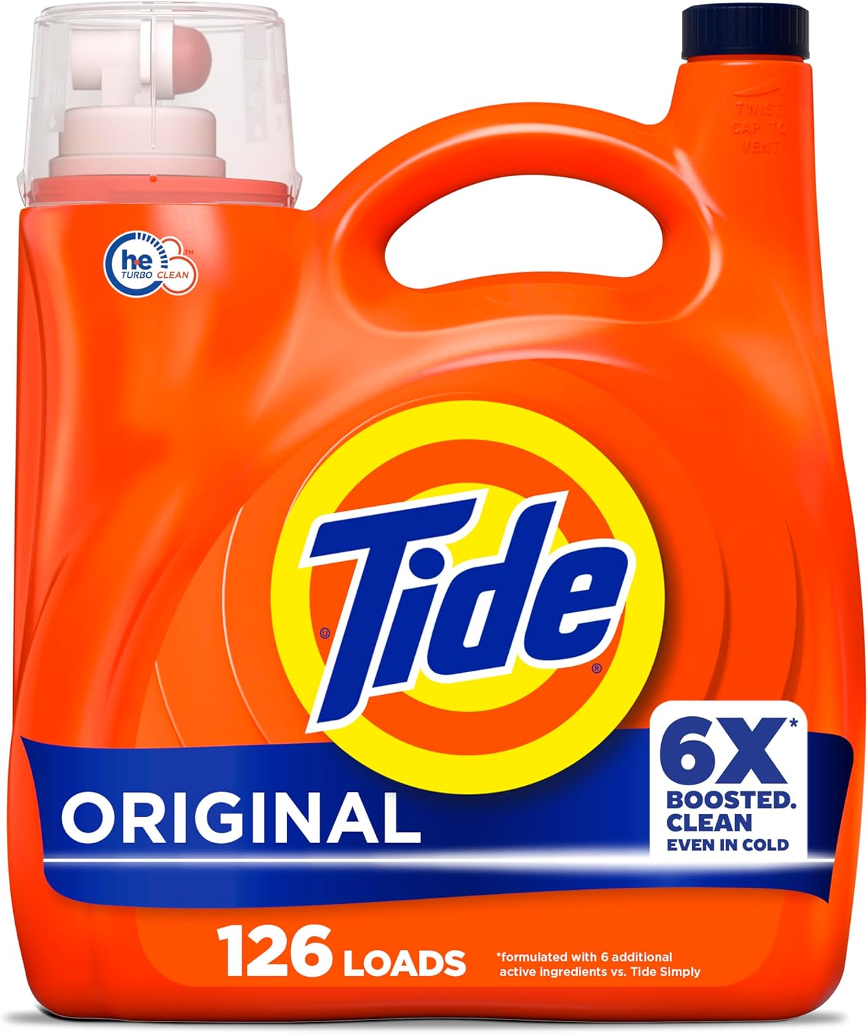 Tide Liquid Laundry Detergent, Original Scent, 126 Loads, 158 fl oz, Boosted Clean even in cold water, laundry soap, concentrated liquid detergent - Image 2
