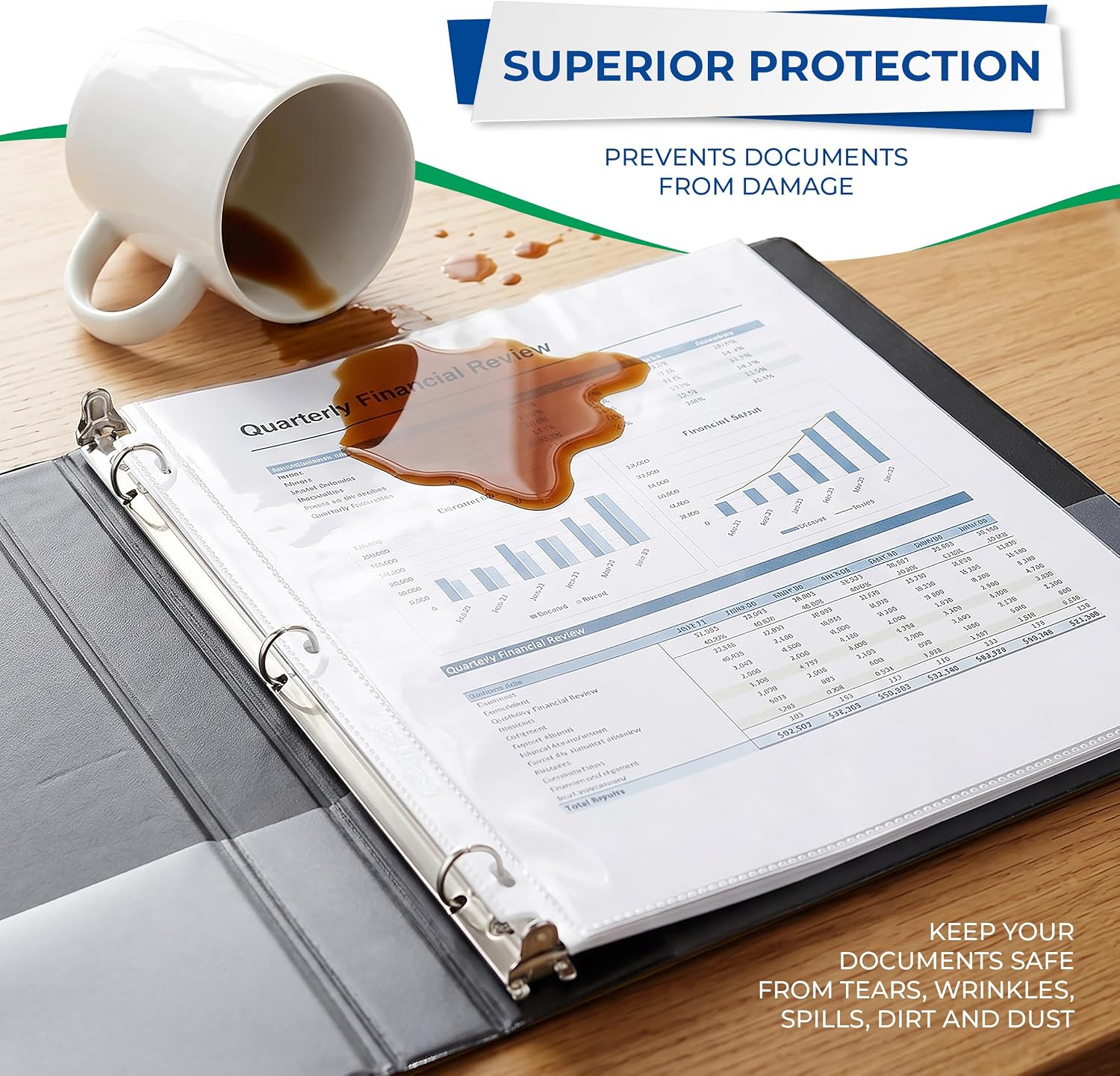 Samsill Heavy Duty Sheet Protectors for 3 Ring Binders, 8.5 x 11 Clear Page Protectors, Plastic Sleeves & Report Covers, Acid Free Archival Safe Document Protectors - Image 5