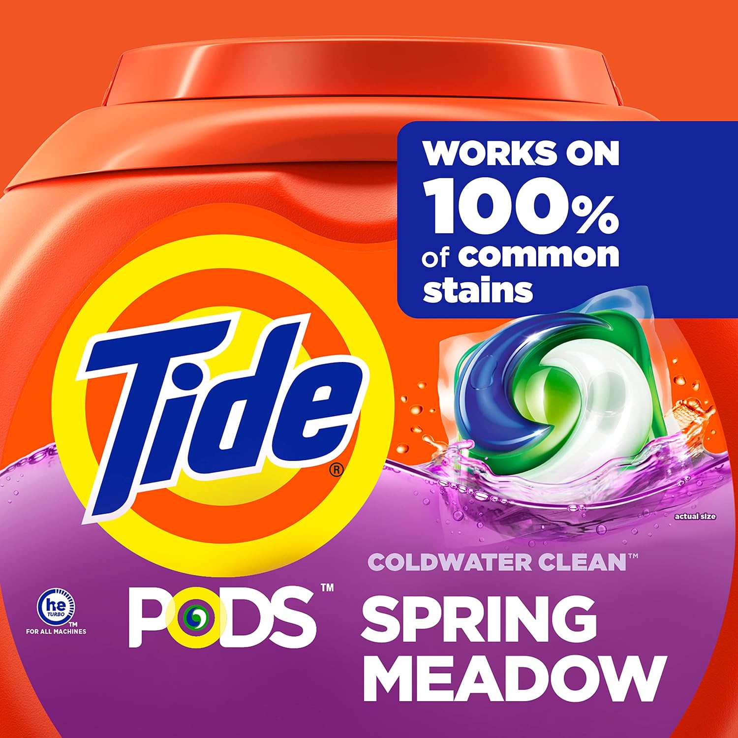 Tide Pods Liquid Laundry Detergent Pacs, Spring Meadow, 42 Count (Pack of 4) - Image 4