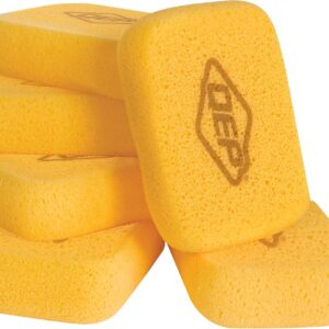 QEP 70005Q-6D 7.5 Inch x 5.5 Inch x 1.875 Inch Grouting, Cleaning and Washing Sponge, X-Large, 6-Pack, 6 Pack, Yellow, 6 Count