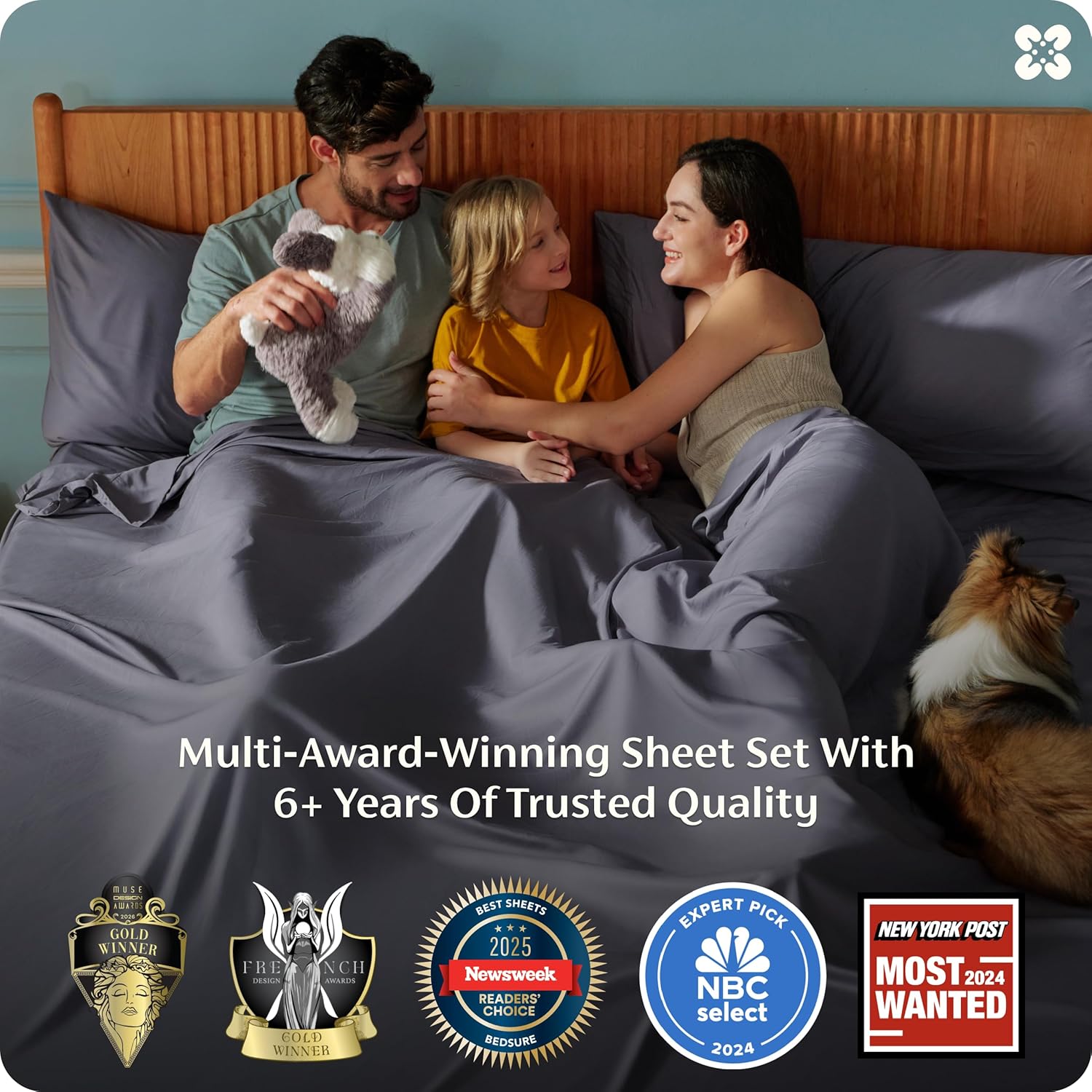 Bedsure Queen Sheet Set, Cooling Sheets for Queen Size Bed Set, Rayon Derived from Bamboo, PureWoven, Breathable & Soft, Deep Pocket Up to 16", Hotel Luxury Silky Bedding for Hot Sleepers, Dark Grey - Image 3