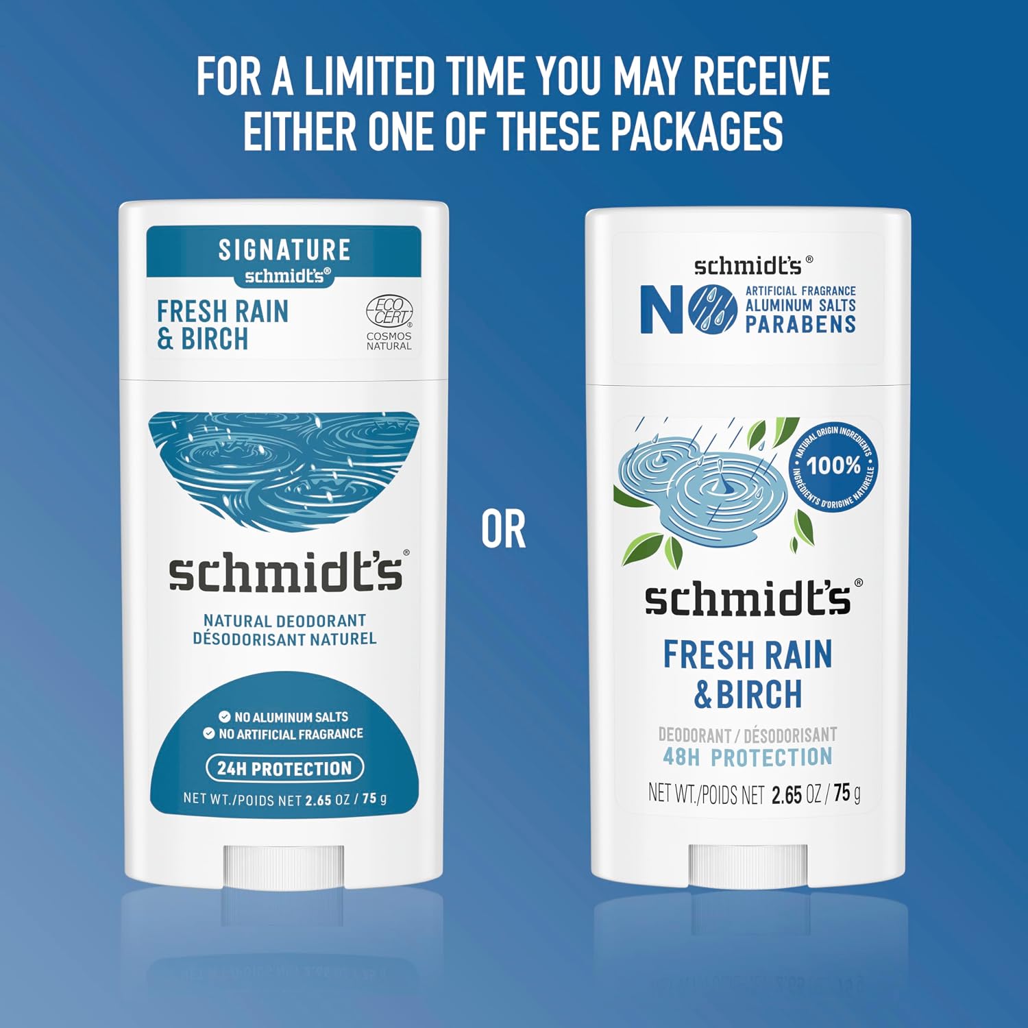 Schmidt's Aluminum-Free Vegan Deodorant Fresh Rain & Birch with 24 Hour Odor Protection, for Women and Men, Natural Ingredients, Cruelty-Free, 2.65 oz - Image 4