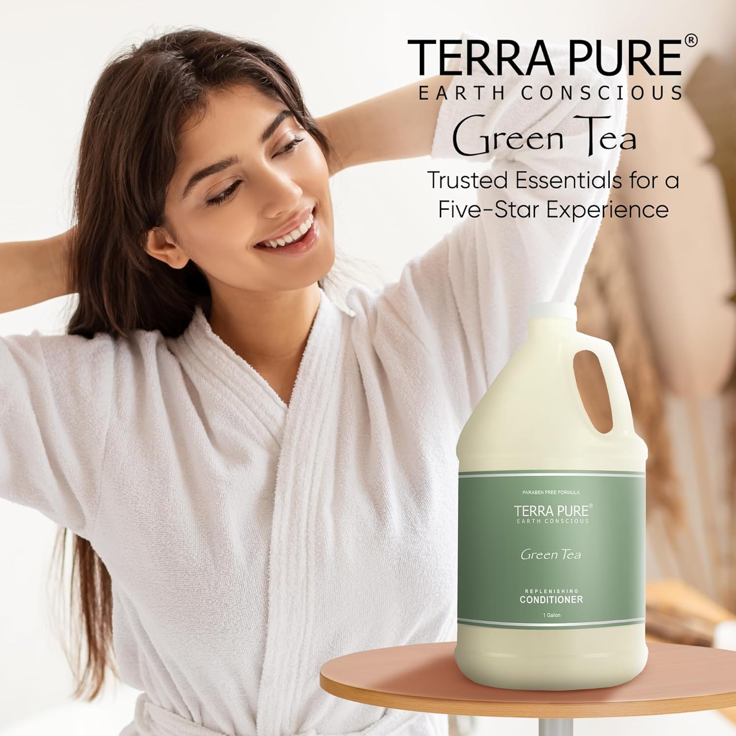 Terra Pure Green Tea Hotel Conditioner | 1 Gallon | for Hospitality & Vacation Rentals to Refill Dispensers | (Single Gallon) - Image 9