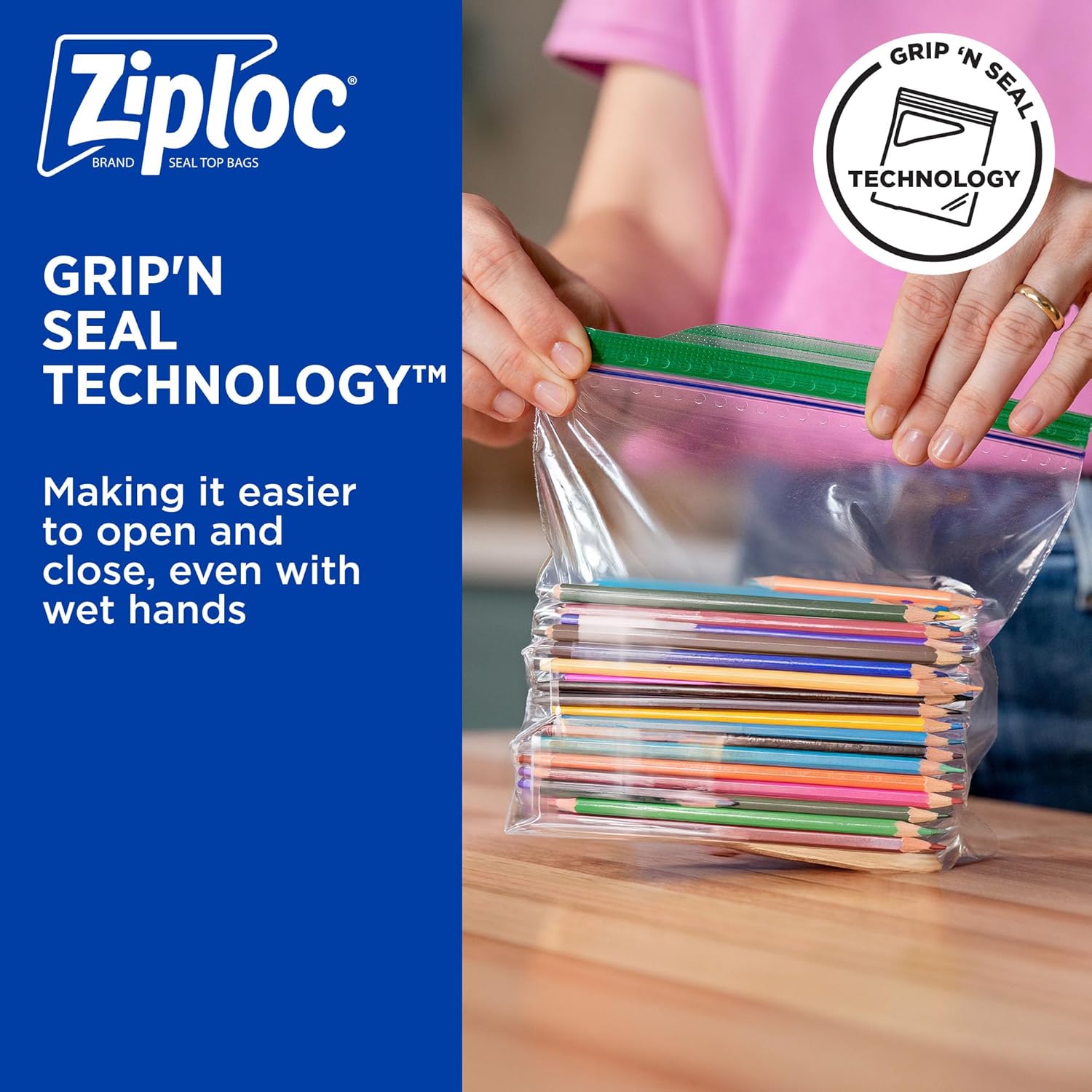 SC Johnson Professional Ziploc Brand Sandwich Bags, Food Storage Ziploc Brand Bags, Easy Open Tabs, Commercial Pack, 500 Count Box, for Professional Use Only - Image 3