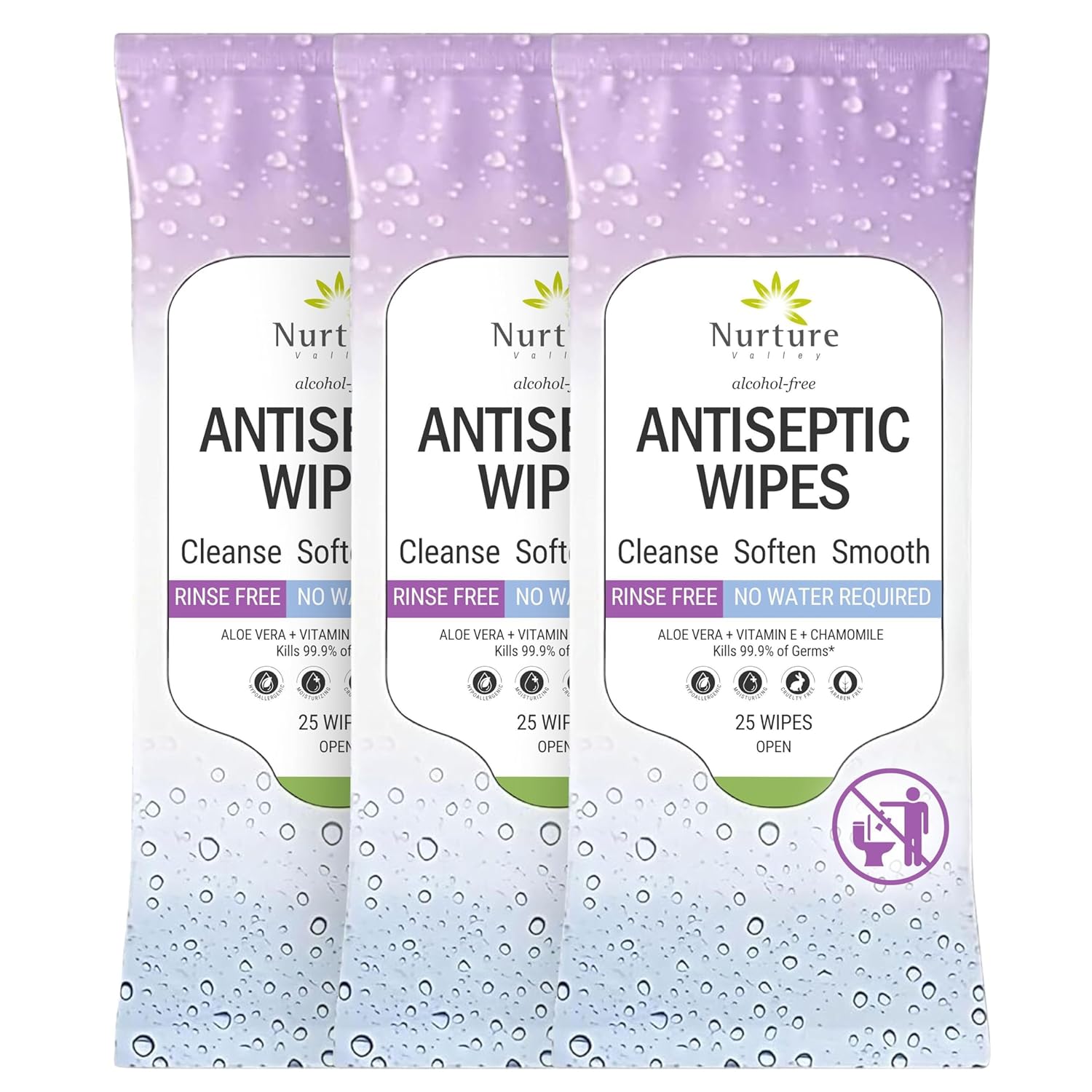 Nurture XL Antibacterial Body & Hand Sanitizing Wipes | Alcohol-Free Antiseptic Wet Towelettes for Germ Removal, Disinfecting Skin, Sanitizing Hands |Cleaning Cloths | Adults & Baby | Thick & Strong