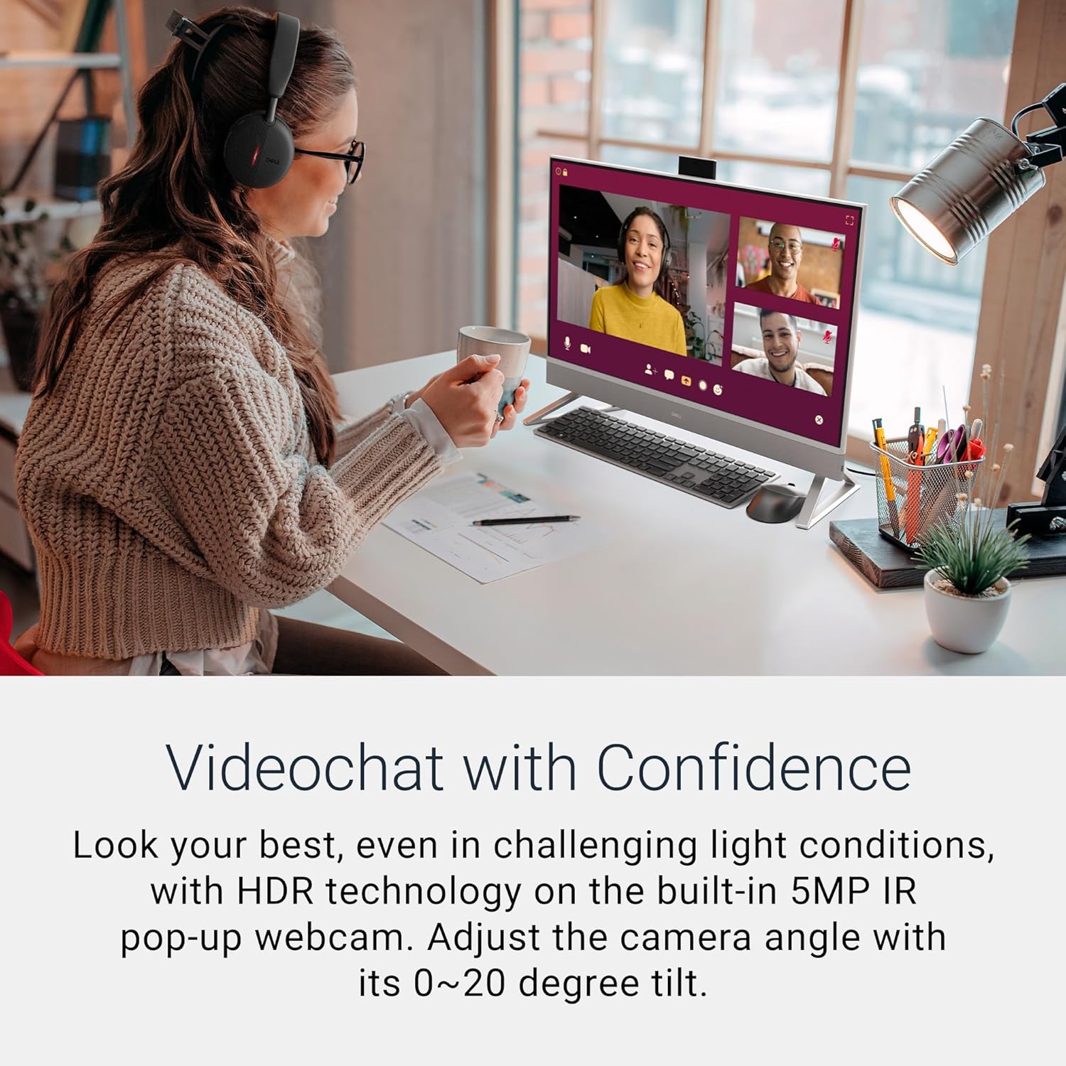 Dell 27 All-in-One Desktop ec27250-27-inch FHD Touch Display, Intel Core 7 Processor 150U, NVIDIA GeForce MX570A 2GB GDDR6 Graphics, 32GB DDR5 RAM, 1TB SSD, Windows 11 Pro, Onsite Service - White - Image 5