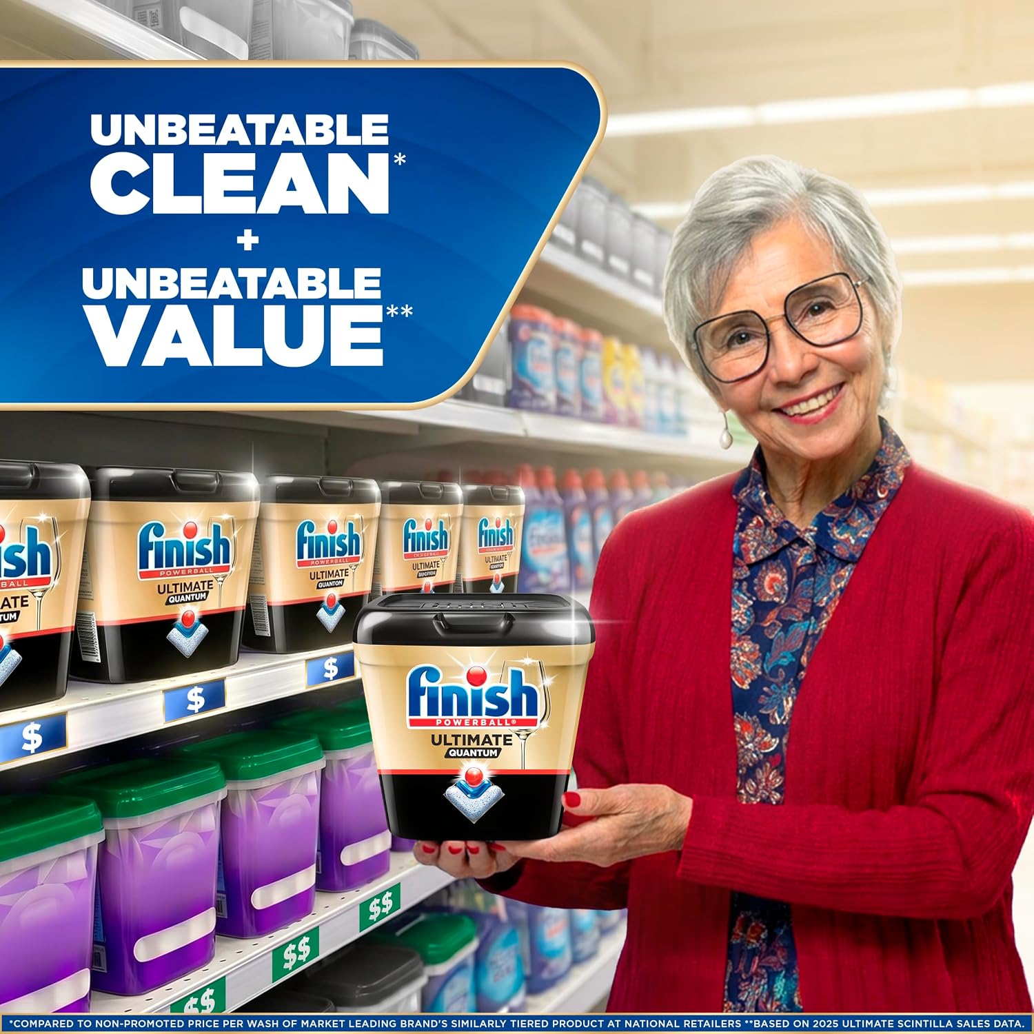 Finish Ultimate Quantum Dishwasher Pods, New & Improved Formula, Dishwasher Detergent Dish Soap, Removes Burnt-On & Dried-On Stain, Degreasing & Scrubbing Power, Lemon Scent, 38 Count - Image 6