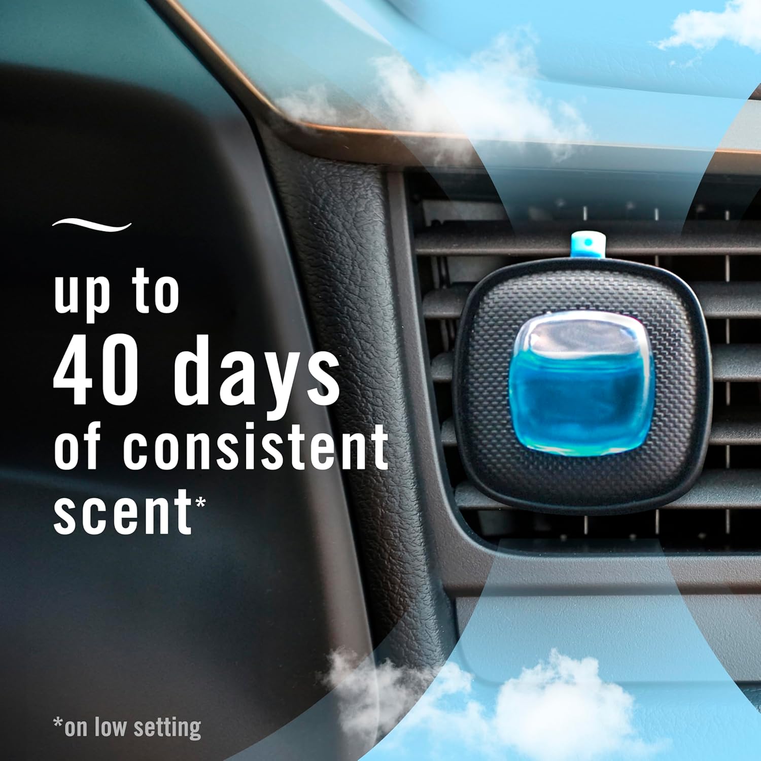 Febreze Car Air Freshener Vent Clip Laundry Fresh Scent, .07 oz. Car Vent Clip, Pack of 4 - Image 4