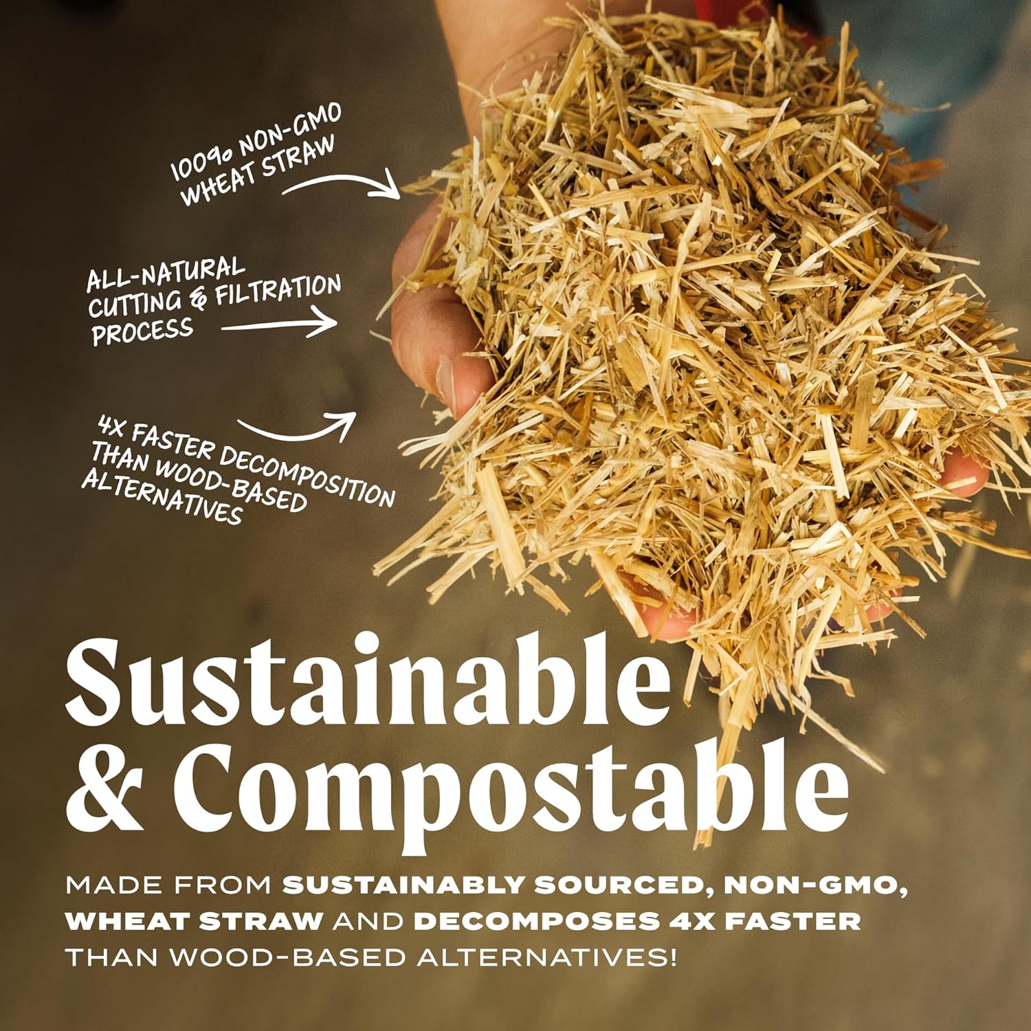 HealthiStraw FarmStraw Coarse Cut 3 cu ft (25lb) Expands up to 10+ cu ft – All-Natural, Wheat Straw Chicken Bedding for Clean, Dry, Odor-Free Coops, Dust-Free, Insulative, Absorbent – Sustainable - Image 7