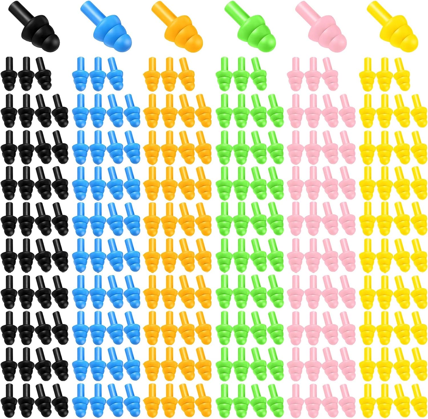 240 Pairs Ear Plugs for Sleeping Noise Cancelling,Silicone Ear Plugs Earplugs Super Soft Reusable Ear Plug for Sleeping Swimming, Snoring, Concerts, Shooters,Work, Noisy Places (6 Colors) - Image 2