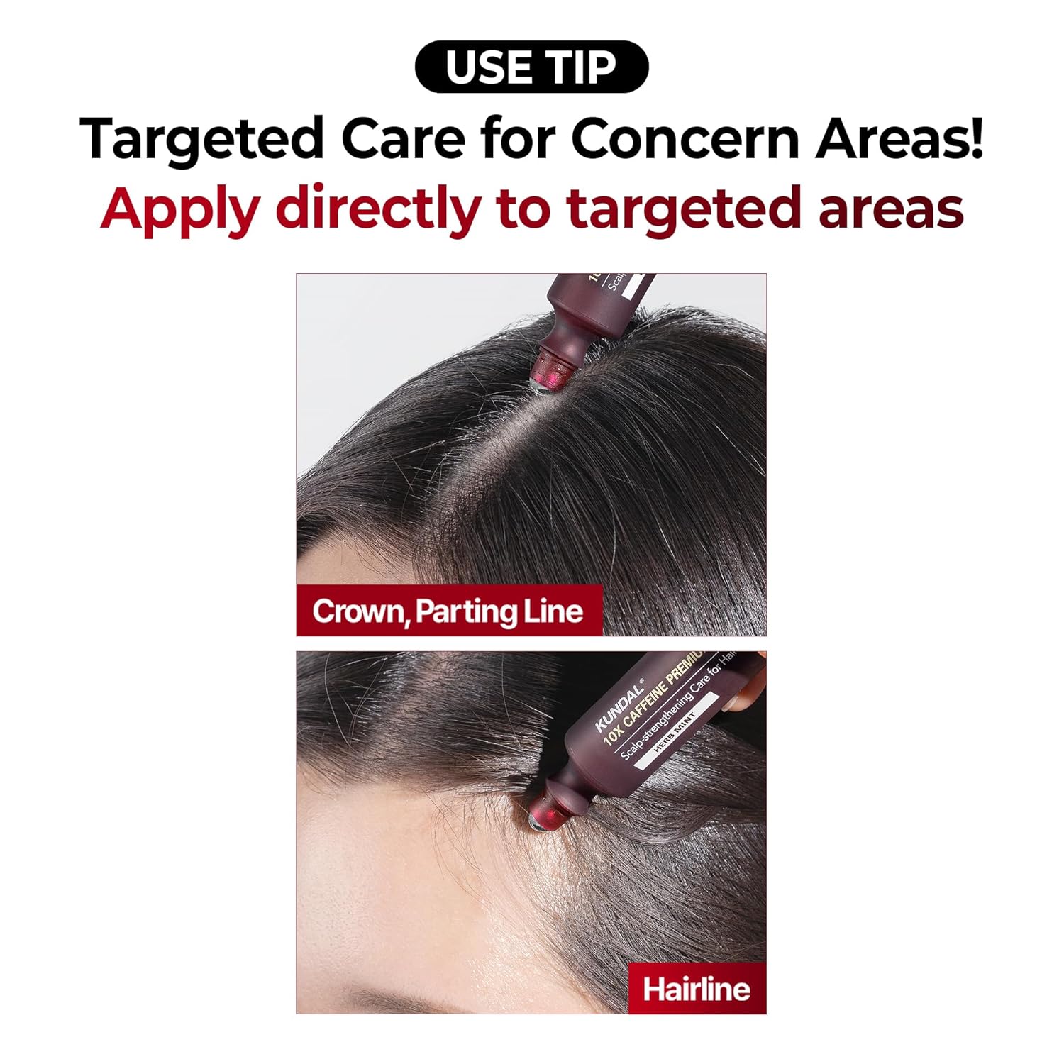 KUNDAL 10X Caffeine Smoothing Korean Beauty Hair Care Serum, Herb Mint Scent, 0.33 Fl Oz - Cooling Menthol, Easy Roll On Application, Nourishes & Improves Scalp Health, Boosts Elasticity - Image 8