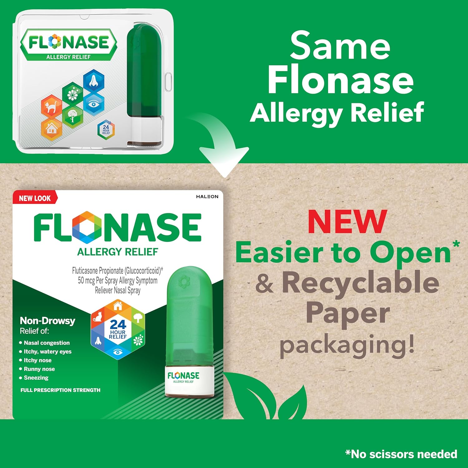 Flonase Allergy Relief Nasal Spray, 24 Hour Non Drowsy Allergy Medicine, Metered Nasal Spray - 72 Sprays - Fall and Seasonal Allergy Relief - Image 7
