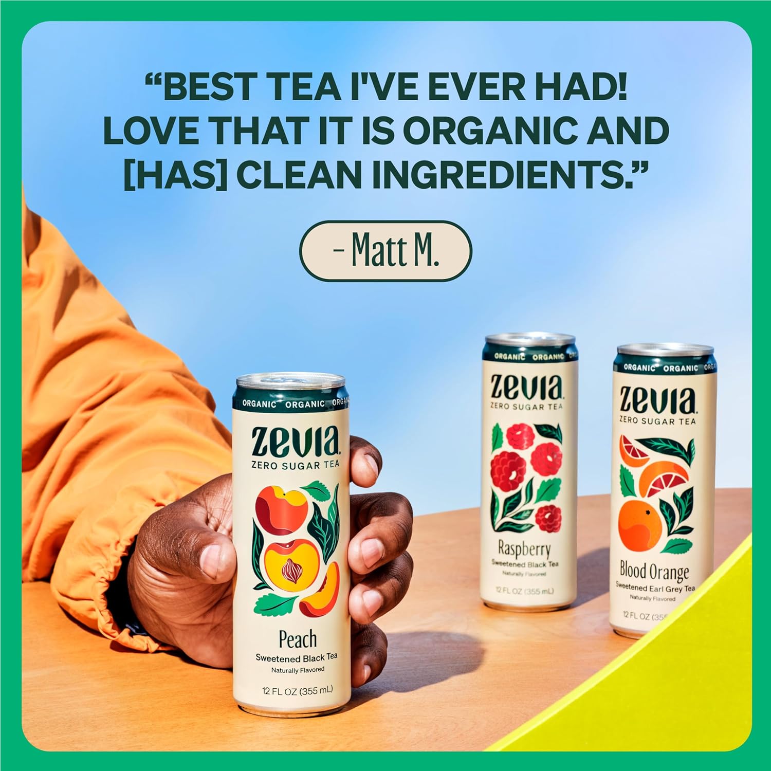 Zevia Zero Sugar Tea, Black Tea with Raspberry, 12 oz Cans (12-Pack) – Naturally Sweetened, Zero Calorie Sugar Free - Non-GMO Project Verified, Gluten-Free, Vegan - Image 4