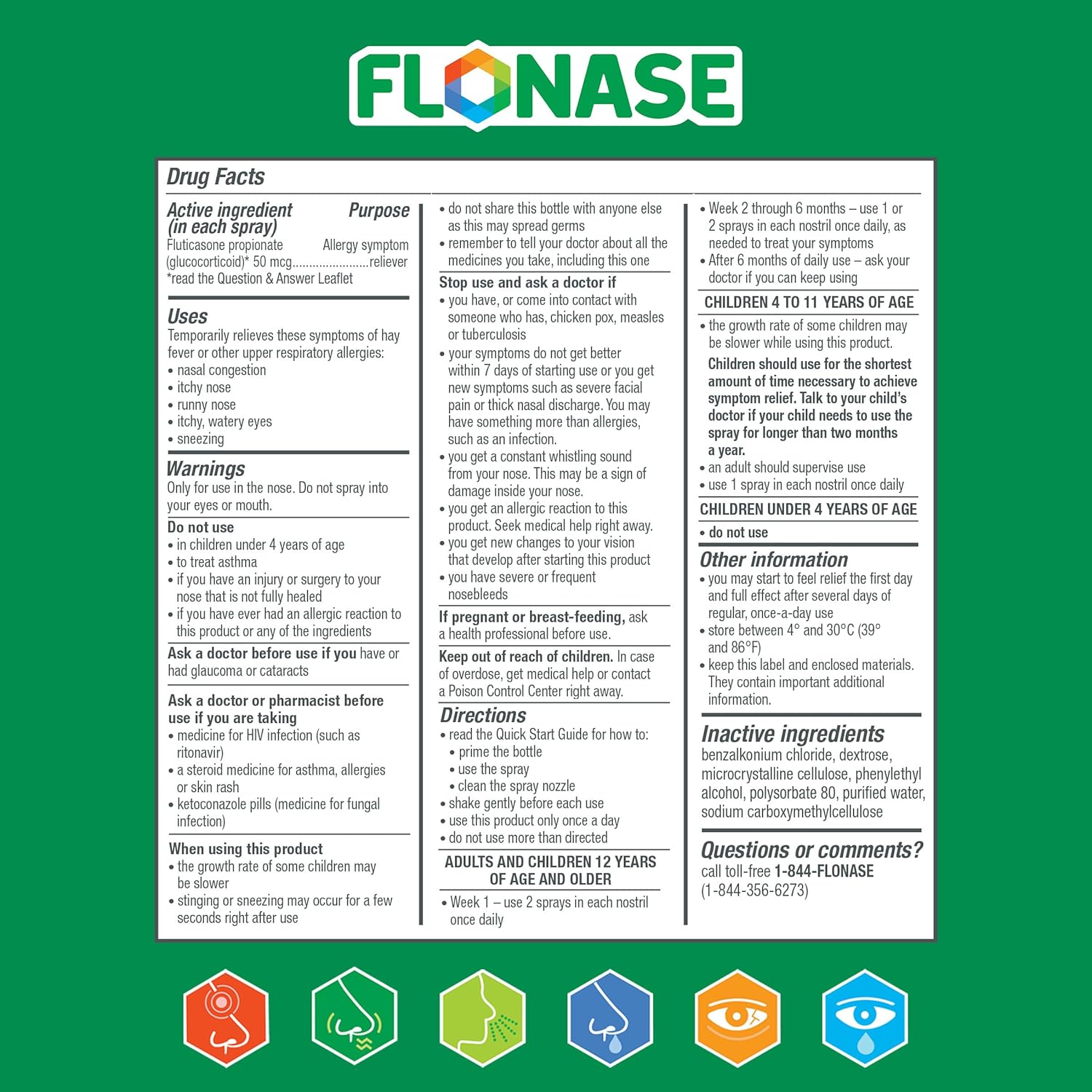Flonase Allergy Relief Nasal Spray, 24 Hour Non Drowsy Allergy Medicine, Metered Nasal Spray - 72 Sprays - Fall and Seasonal Allergy Relief - Image 9