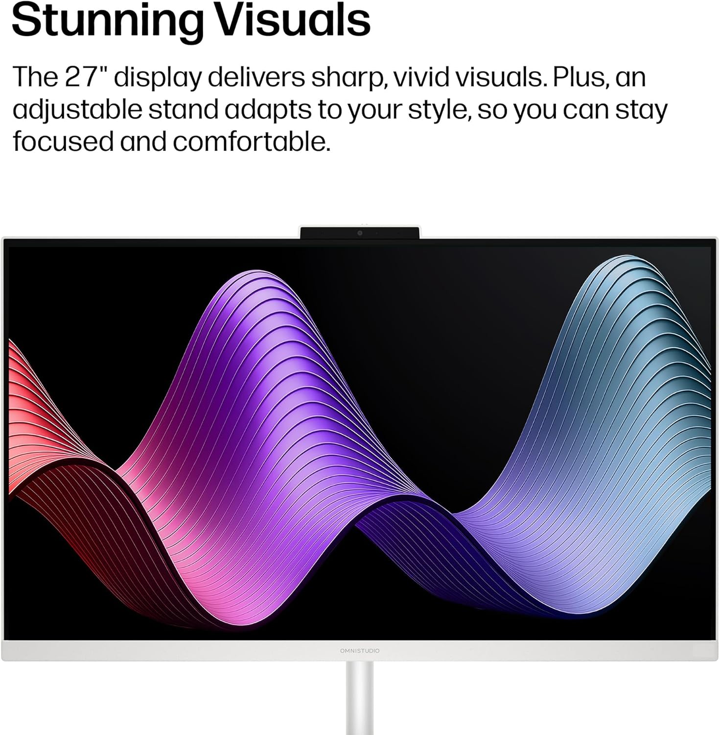 HP OmniStudio 27 inch All-in-One Desktop PC, FHD Display, AMD Ryzen 5 220, 16 GB RAM, 512 GB SSD, AMD Radeon 740M Graphics, Windows 11 Home, Cotton White, 27-cv0002 (2026) - Image 4