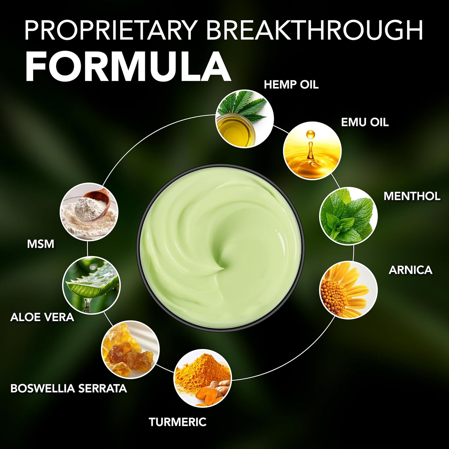 Hemp Cream - Maximum Strength - Natural Hemp Oil Extract Gel Rub with MSM - Glucosamine - Arnica - Turmeric - Maximum Strength - Formulated in USA - 3.9 oz - Image 3