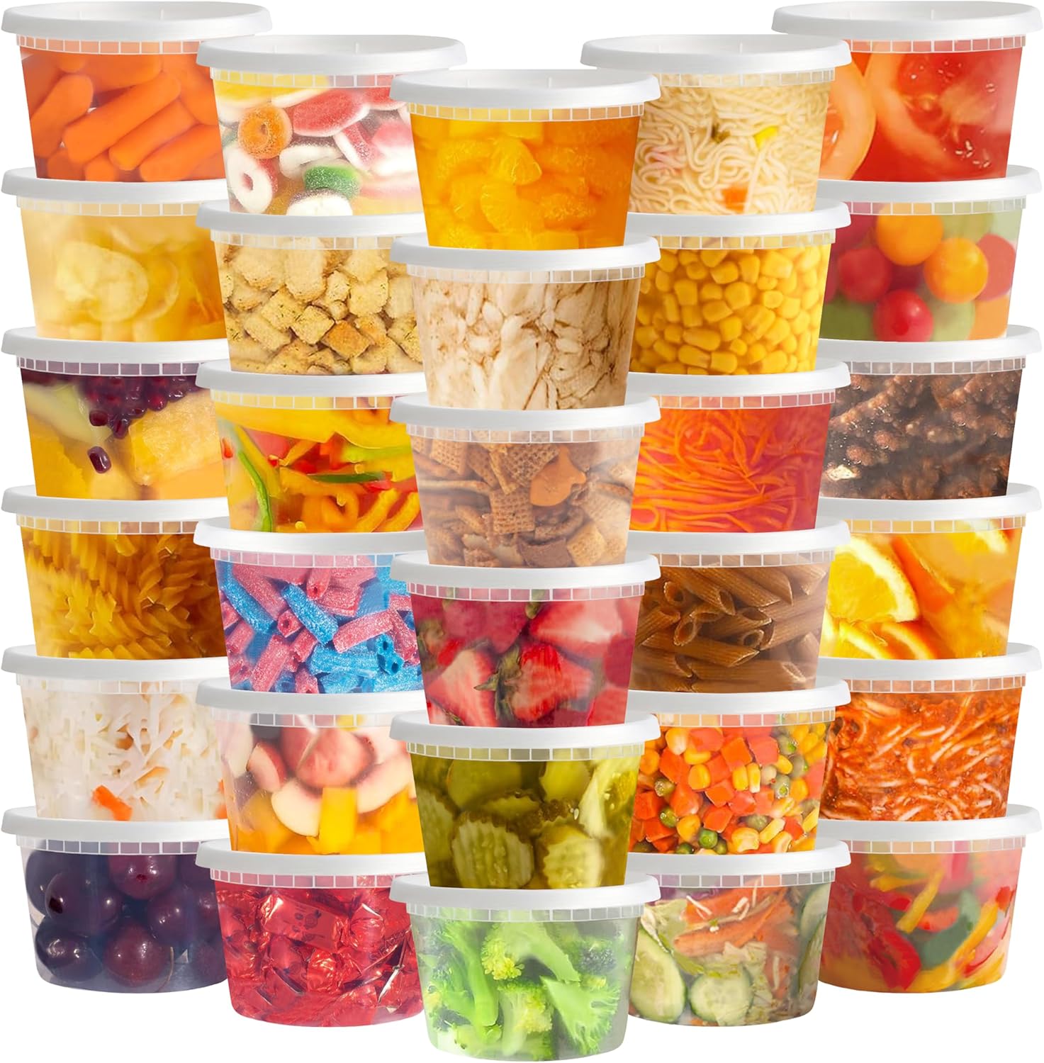 TashiBox 50 Sets 16 Oz Plastic Deli Containers with Lids - Food Storage Containers with Lids - Clear Airtight Meal Prep Containers, BPA Free, Stackable, Leakproof, Microwave and Freezer Safe - Image 2