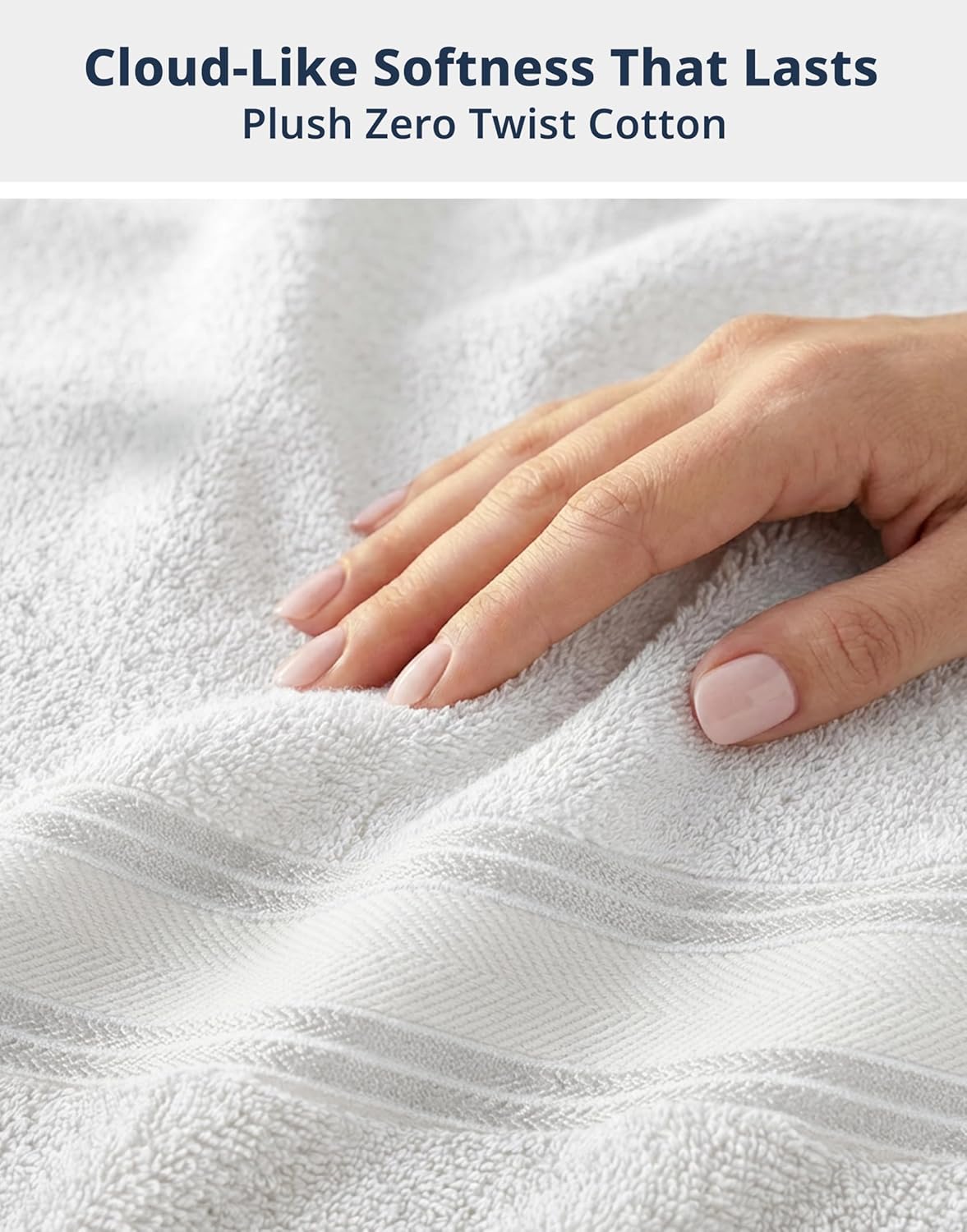 LANE LINEN Towel Set of 18 – Premium 100% Cotton, Zero Twist, 6 Large Bath Towel, 6 Hand Towels & 6 Wash Cloths, Quick Dry & Long-Lasting, Perfect for Family Bathrooms, Easy Care – White Towels - Image 4