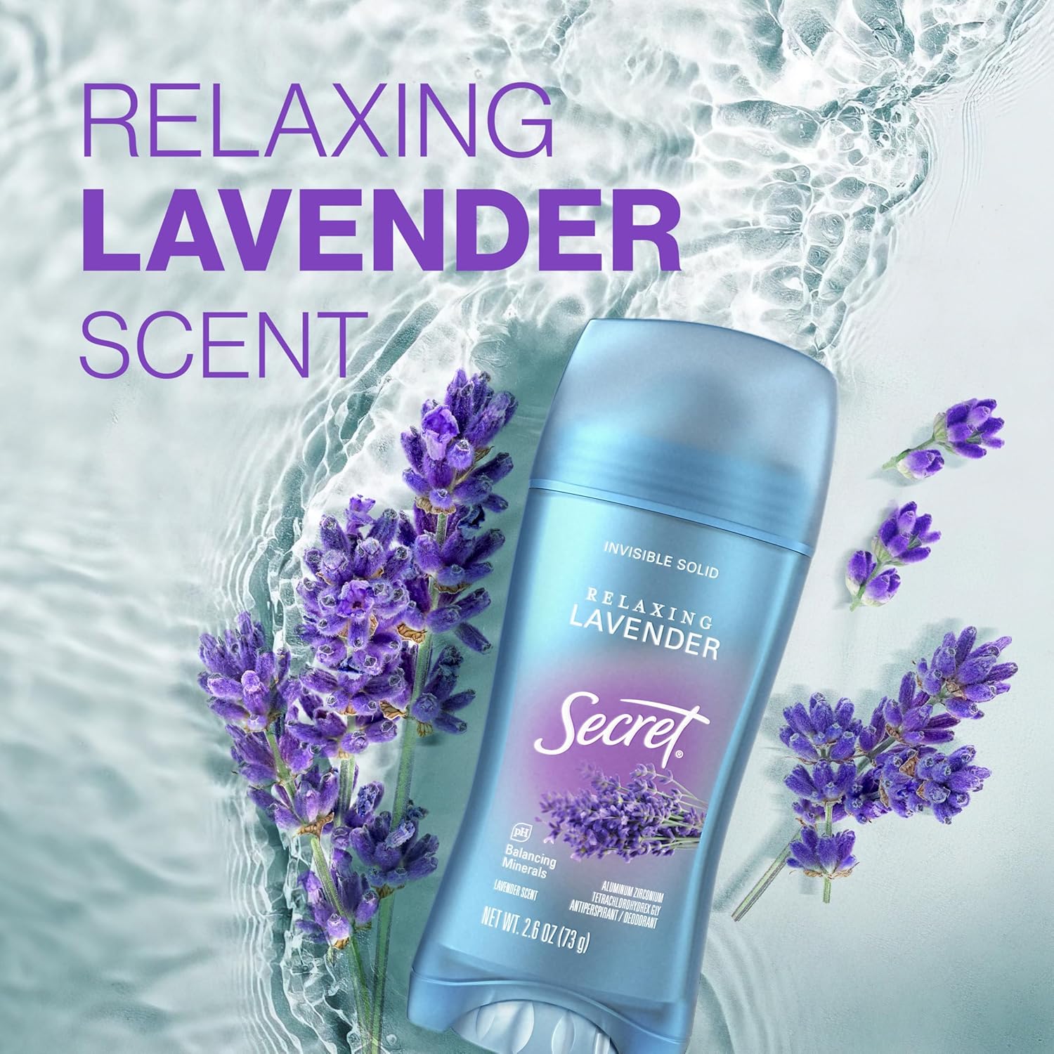 Secret Fresh Antiperspirant Deodorant for Women, 72hr Breathable Sweat & Odor Protection, Instant Freshness & Gentle, PH Balancing Minerals, Clear Gel, Relaxing Lavender Scent, 2.6 oz - Image 8
