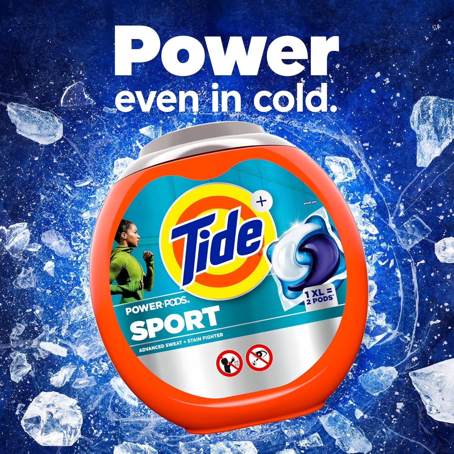 Tide Power Pods Sport Laundry Detergent Pacs, 45 Count, Advanced Sweat + Stain Fighter - Image 6