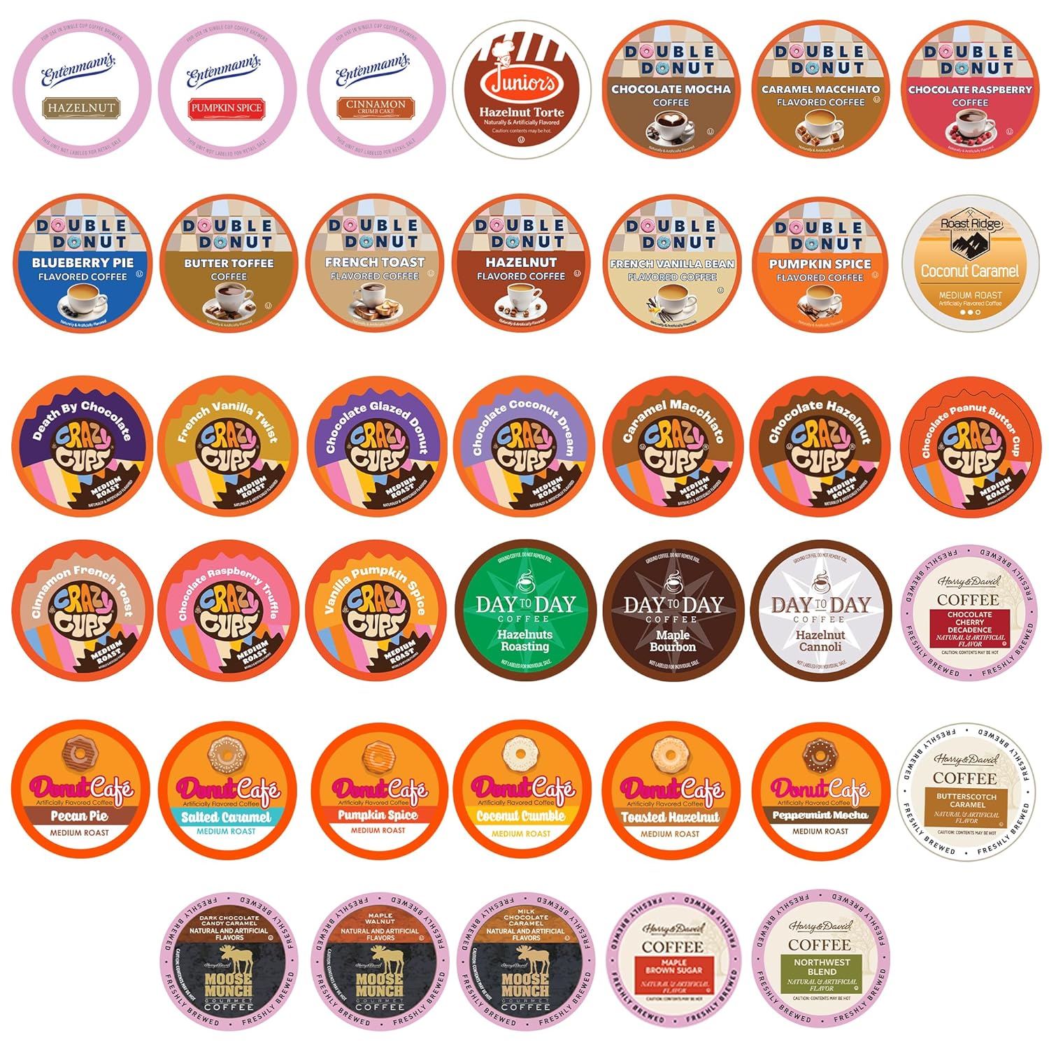 Crazy Cups Flavored Coffee Pods Variety Pack for Keurig K Cups Brewers, Assorted Flavored Coffee Sampler, 40 Count - Image 2