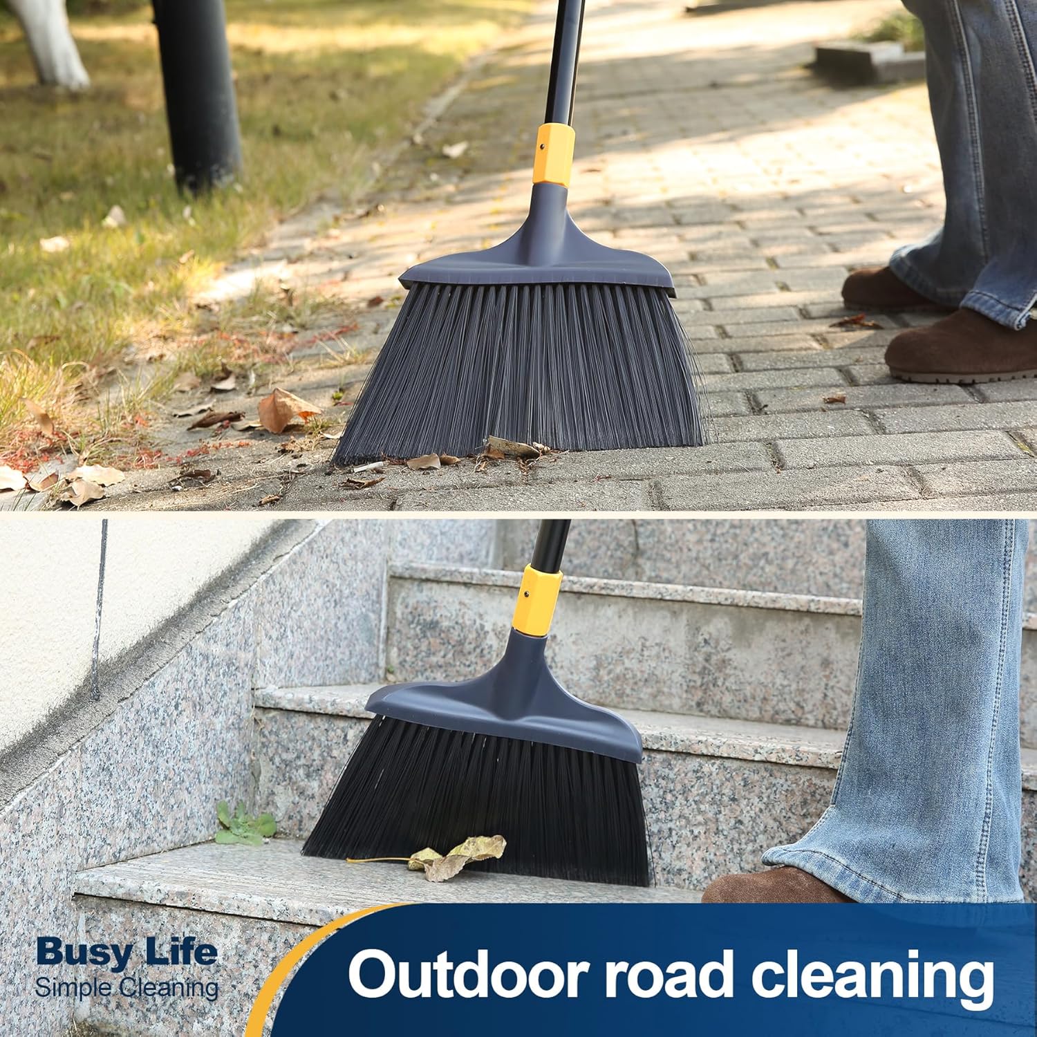 Yocada Heavy-Duty Broom Outdoor Commercial for Courtyard Garage Lobby Mall Market Floor Home Kitchen Room Office Pet Hair Rubbish 54Inch - Image 6