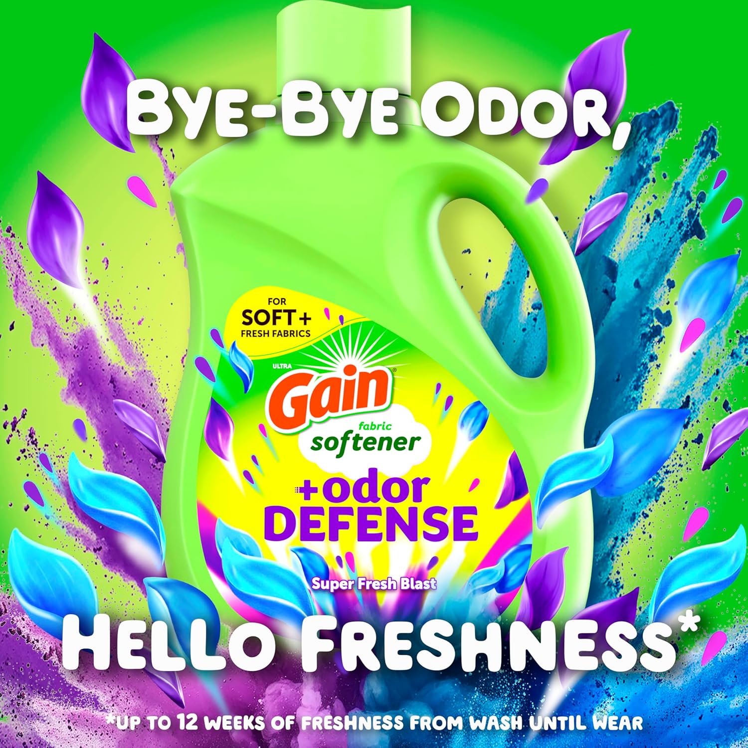 Gain Super Fresh Blast Liquid Odor Defense Fabric Softener, 140 FL OZ 190 Load, Softening Laundry Conditioner for 2 in 1 Freshness plus Odor Protection - Image 4