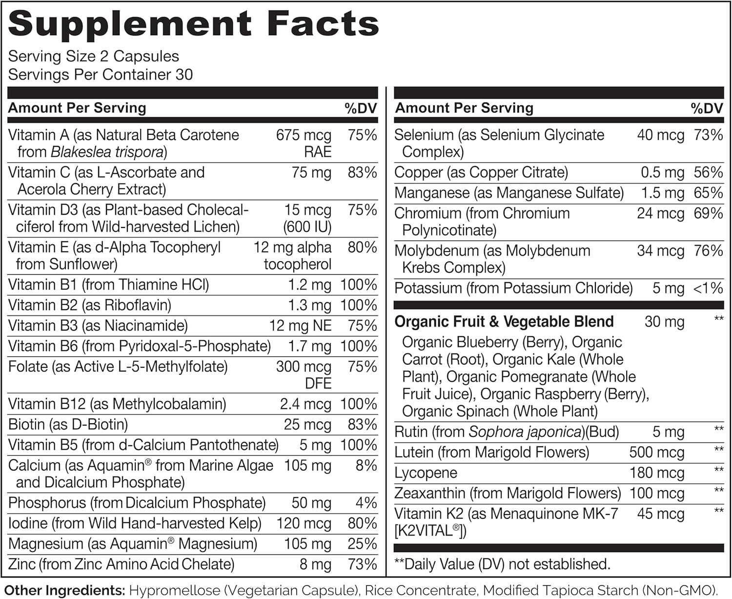 NATURELO Teen Multivitamin - Whole Food Multivitamin for Teenage Boys - Minerals Supplement for Active Kids - with Plant Extracts - Non-GMO - Vegan & Vegetarian - 60 Capsules - Image 4