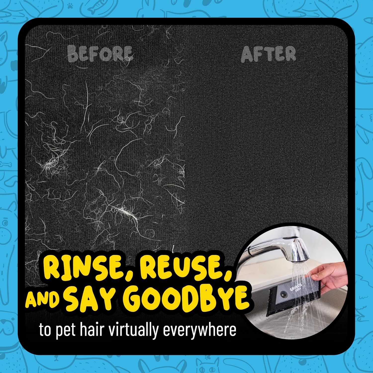 Chemical Guys Grubbie Edge Pet Hair Removal Tool – Reusable Pet Hair & Lint Remover for Car Interiors, Upholstery, Carpets, Seats, and Home Furniture – Removes Embedded Hair & Fur Fast - Image 7