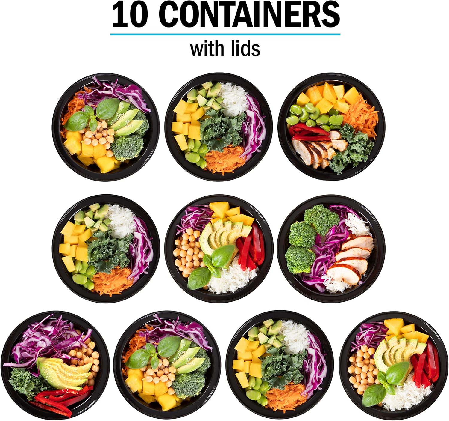 Igluu Meal Prep Containers Reusable (10 Pack) – Round Food Containers with Lids – Stackable, Microwave, Freezer & Dishwasher Safe – 28oz – 1 Compartment – BPA-Free - Image 7